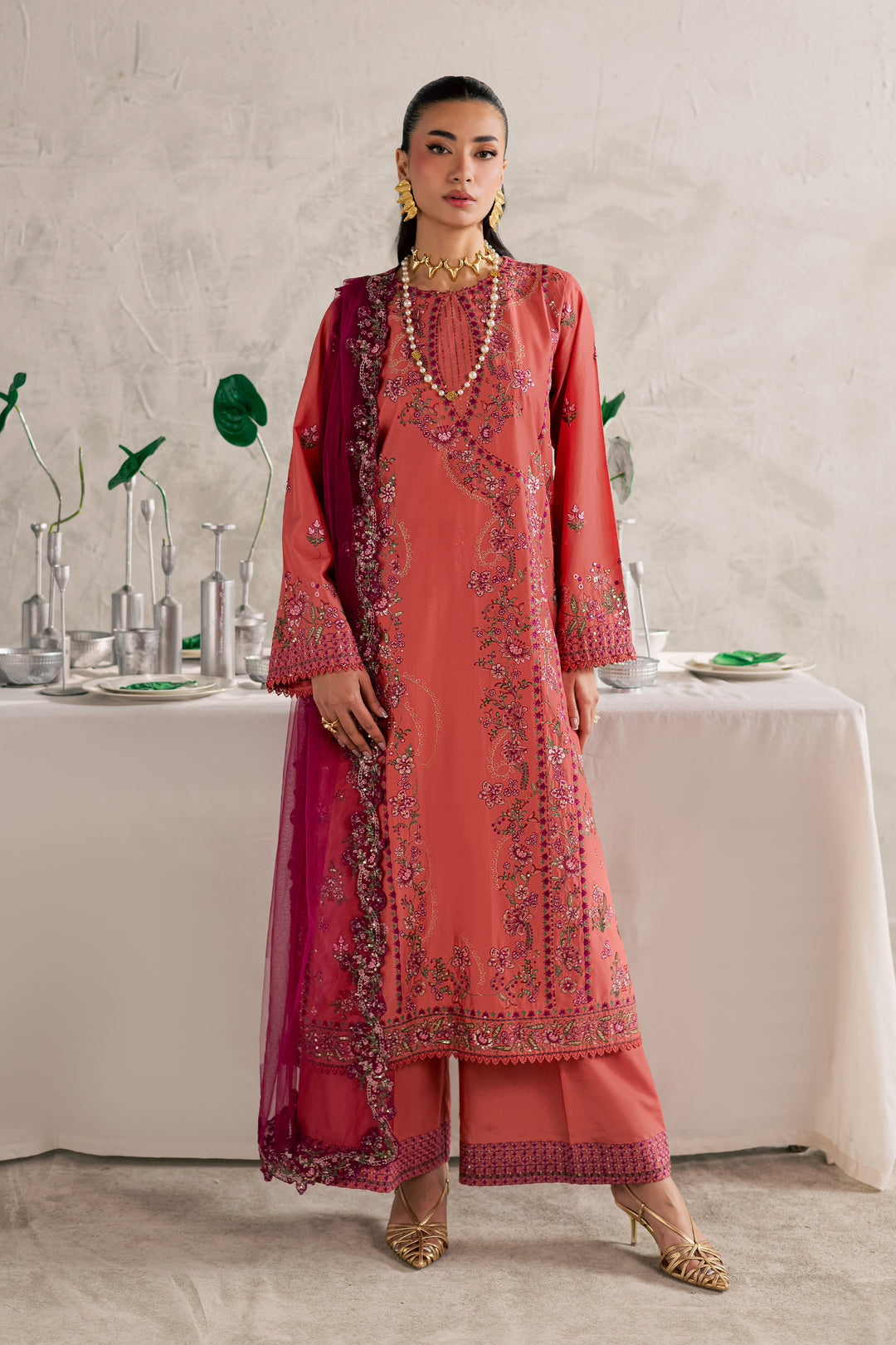  Rust Nazneen 3Pc - Festive Embroidered Lawn BATIKEID2026  BATIK   XS / Mineral Red / Pima Lawn-S / Mineral Red / Pima Lawn-M / Mineral Red / Pima Lawn-L / Mineral Red / Pima Lawn-XL / Mineral Red / Pima Lawn