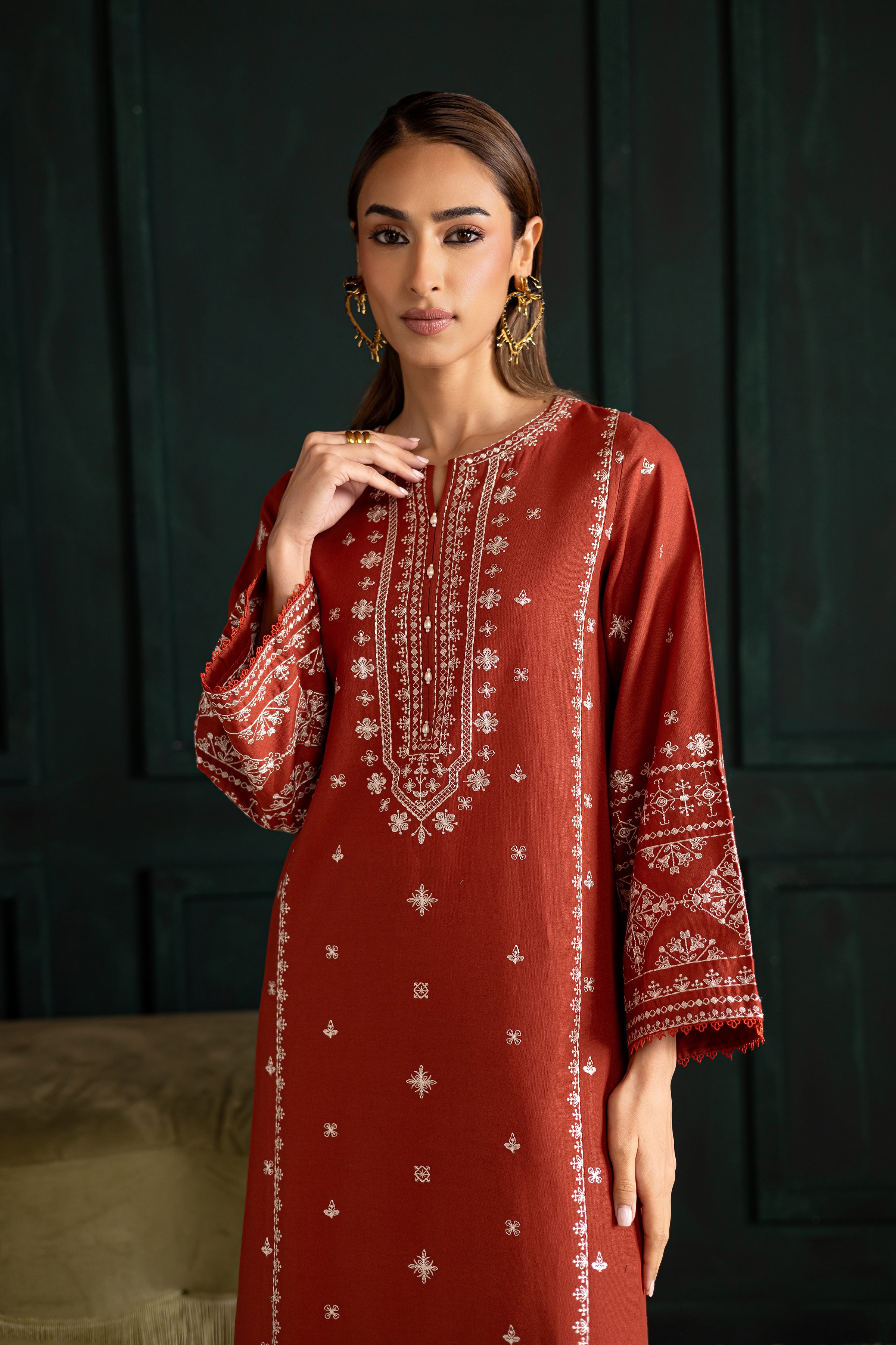  Rusty Dusty 2Pc - Embroidered Khaddar Dress BATIK WINTER PRET 2025  BATIK   XS / Rust / Khaddar-S / Rust / Khaddar-M / Rust / Khaddar-L / Rust / Khaddar-XL / Rust / Khaddar