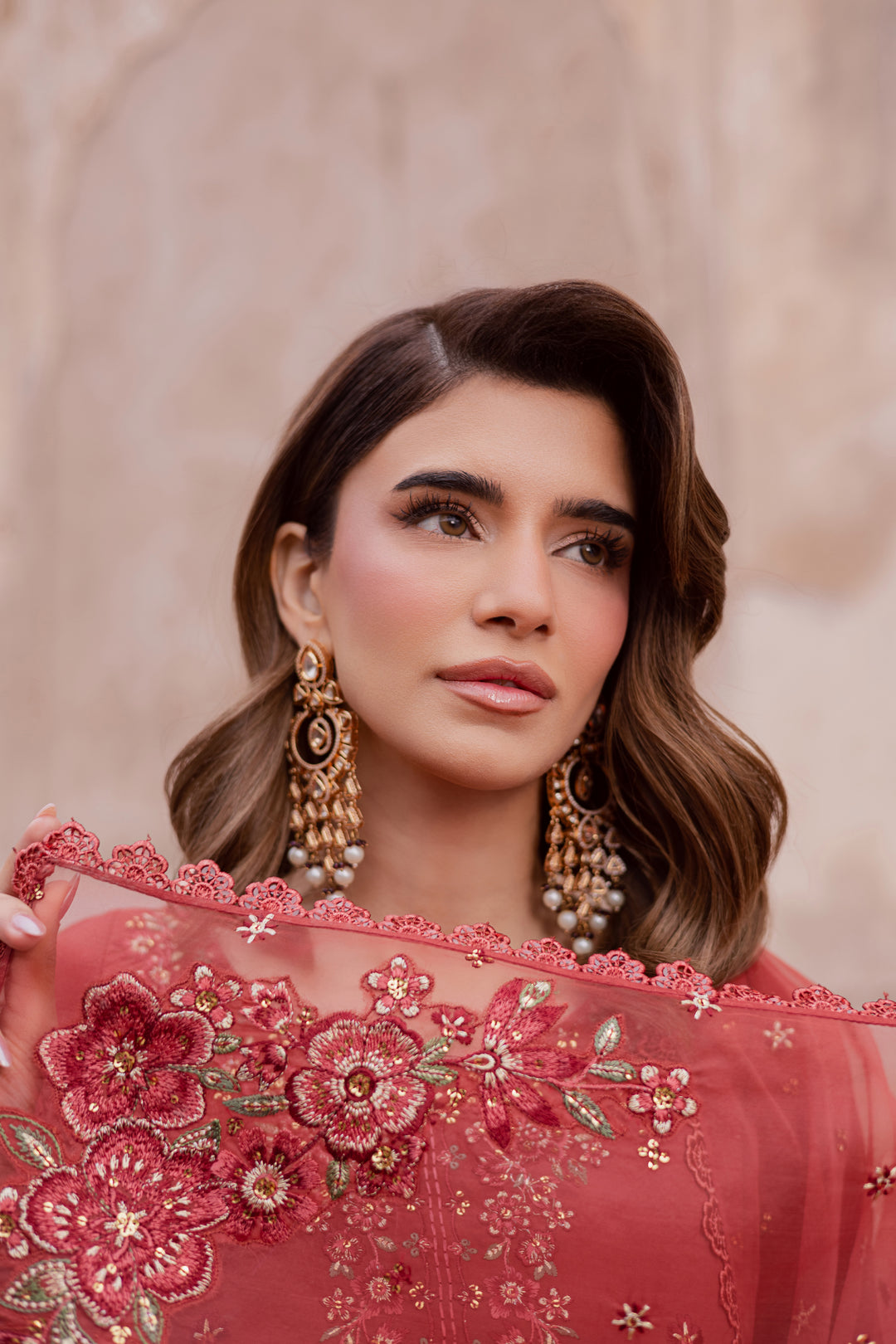  Rusty Iris 3pc - Festive Luxe Pret BATIKSTUDIO2025  BATIK   S / Rust / Georgette-M / Rust / Georgette-L / Rust / Georgette