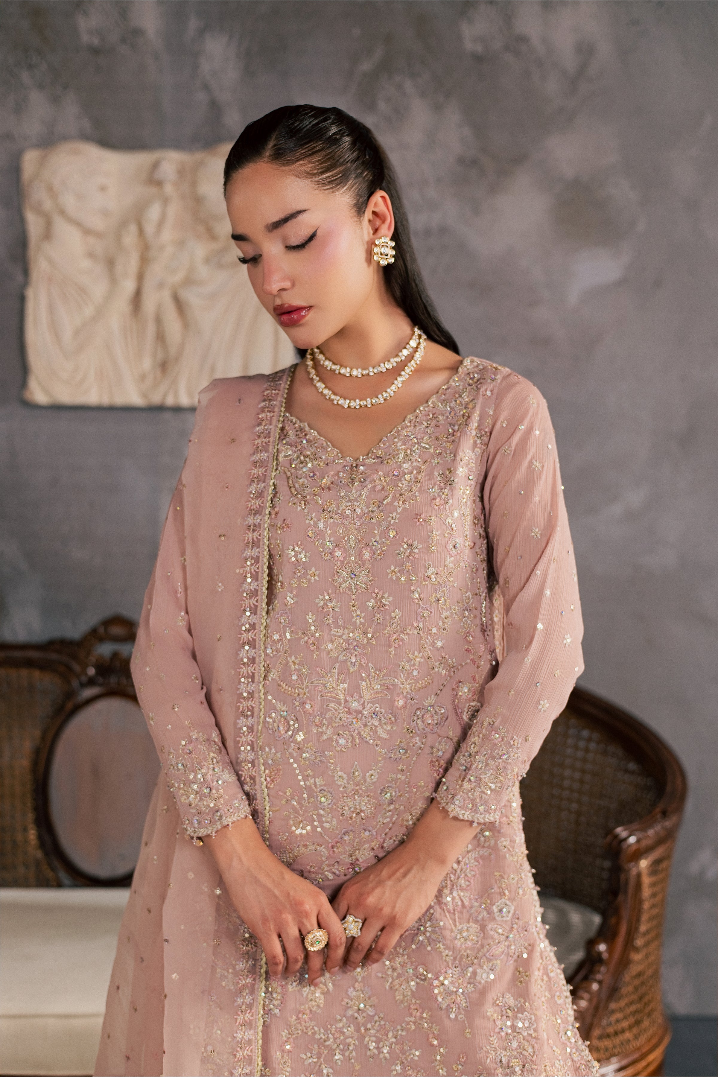  Ruva 3Pc - Festive Luxe Pret BATIKSTUDIO2026  BATIK   S / Tea Pink / Crinkle-M / Tea Pink / Crinkle-L / Tea Pink / Crinkle