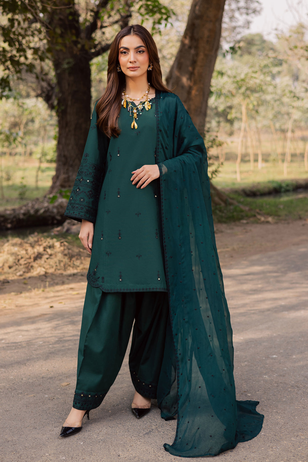  Sabz Meeraki 3Pc - Embroidered Khaddar Dress BATIK WINTER PRET 2025  BATIK   XS / Ocean Green / Khaddar-S / Ocean Green / Khaddar-M / Ocean Green / Khaddar-L / Ocean Green / Khaddar-XL / Ocean Green / Khaddar