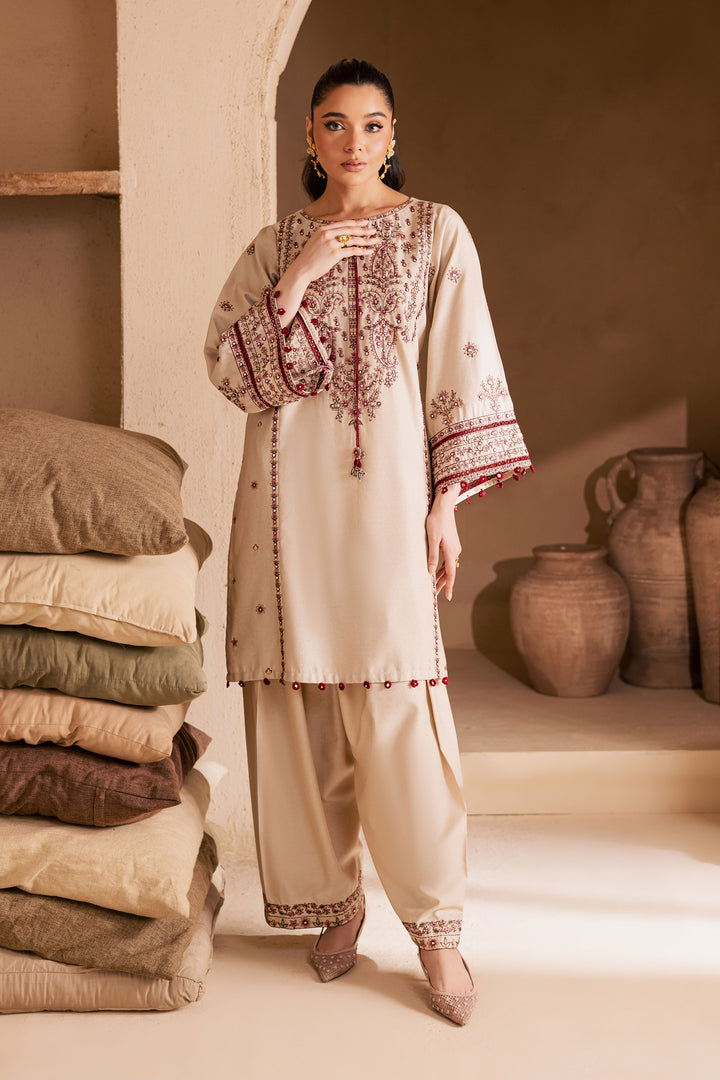  Safa 2Pc - Embroidered Khaddar Dress BATIK WINTER PRET 2025  BATIK   XS / Offwhite / Khaddar-S / Offwhite / Khaddar-M / Offwhite / Khaddar-L / Offwhite / Khaddar-XL / Offwhite / Khaddar