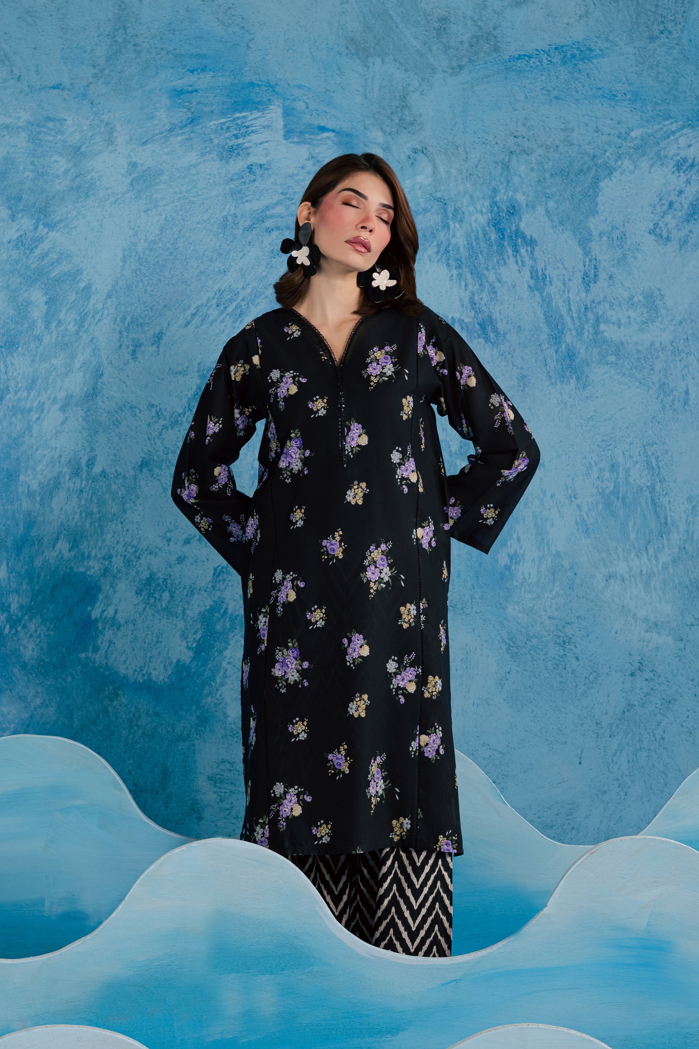  Sammar 2Pc - Printed Lawn Dress BATIKSS26  BATIK   XS / Black / Lawn-S / Black / Lawn-M / Black / Lawn-L / Black / Lawn-XL / Black / Lawn