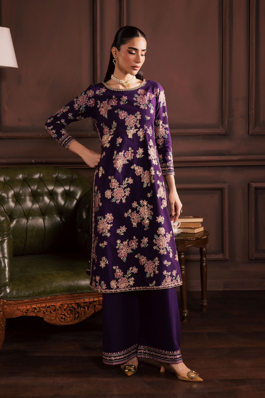  Sangria 2Pc - Embroidered Khaddar Dress BATIK WINTER PRET 2025  BATIK   XS / Purple / Khaddar-S / Purple / Khaddar-M / Purple / Khaddar-L / Purple / Khaddar-XL / Purple / Khaddar