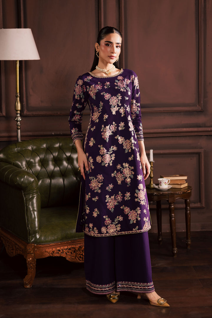 Sangria 2Pc - Embroidered Khaddar Dress