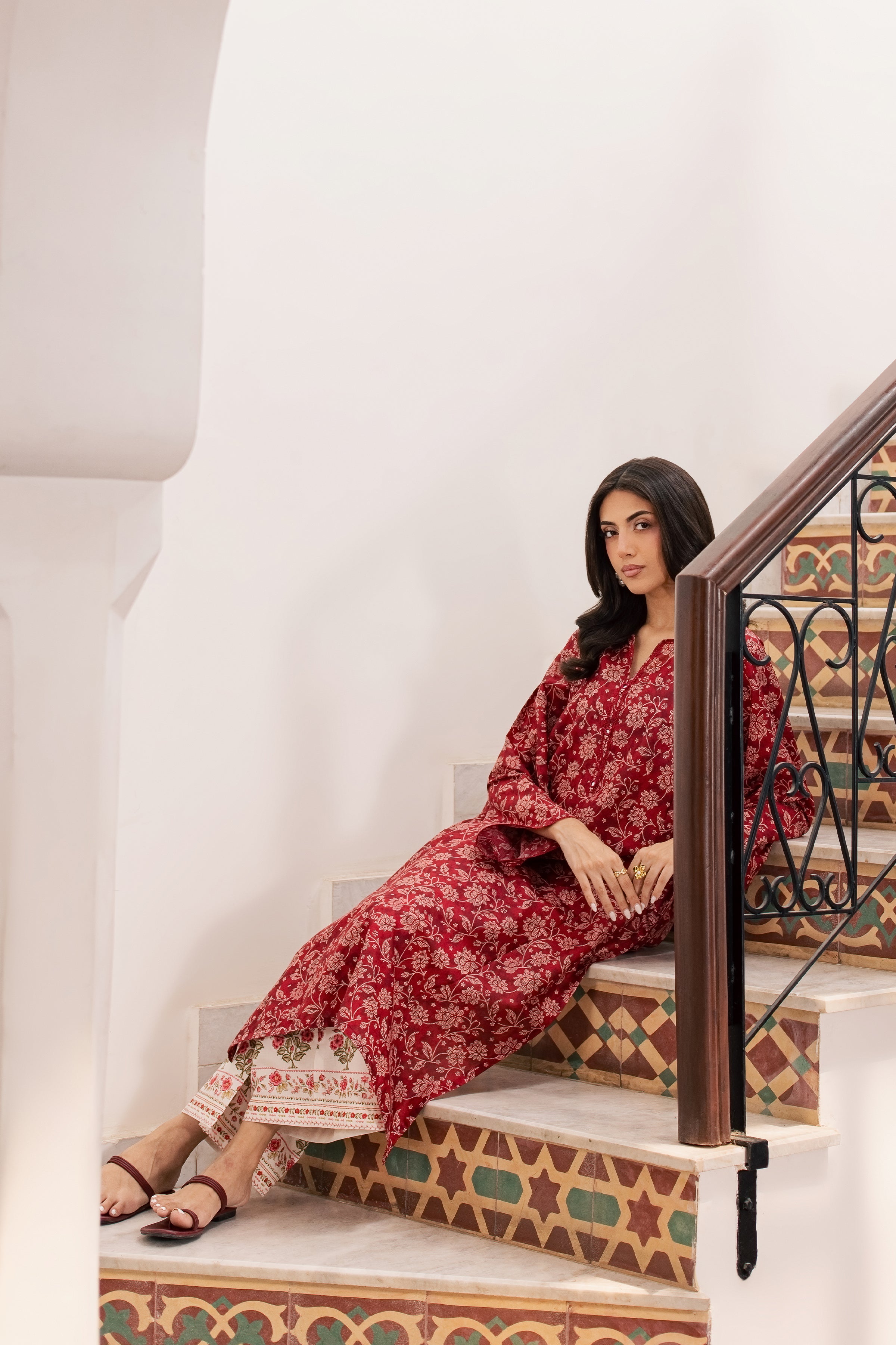  Scooby 2Pc - Printed Lawn Dress BATIKSS26  BATIK   XS / Red / Lawn-S / Red / Lawn-M / Red / Lawn-L / Red / Lawn-XL / Red / Lawn