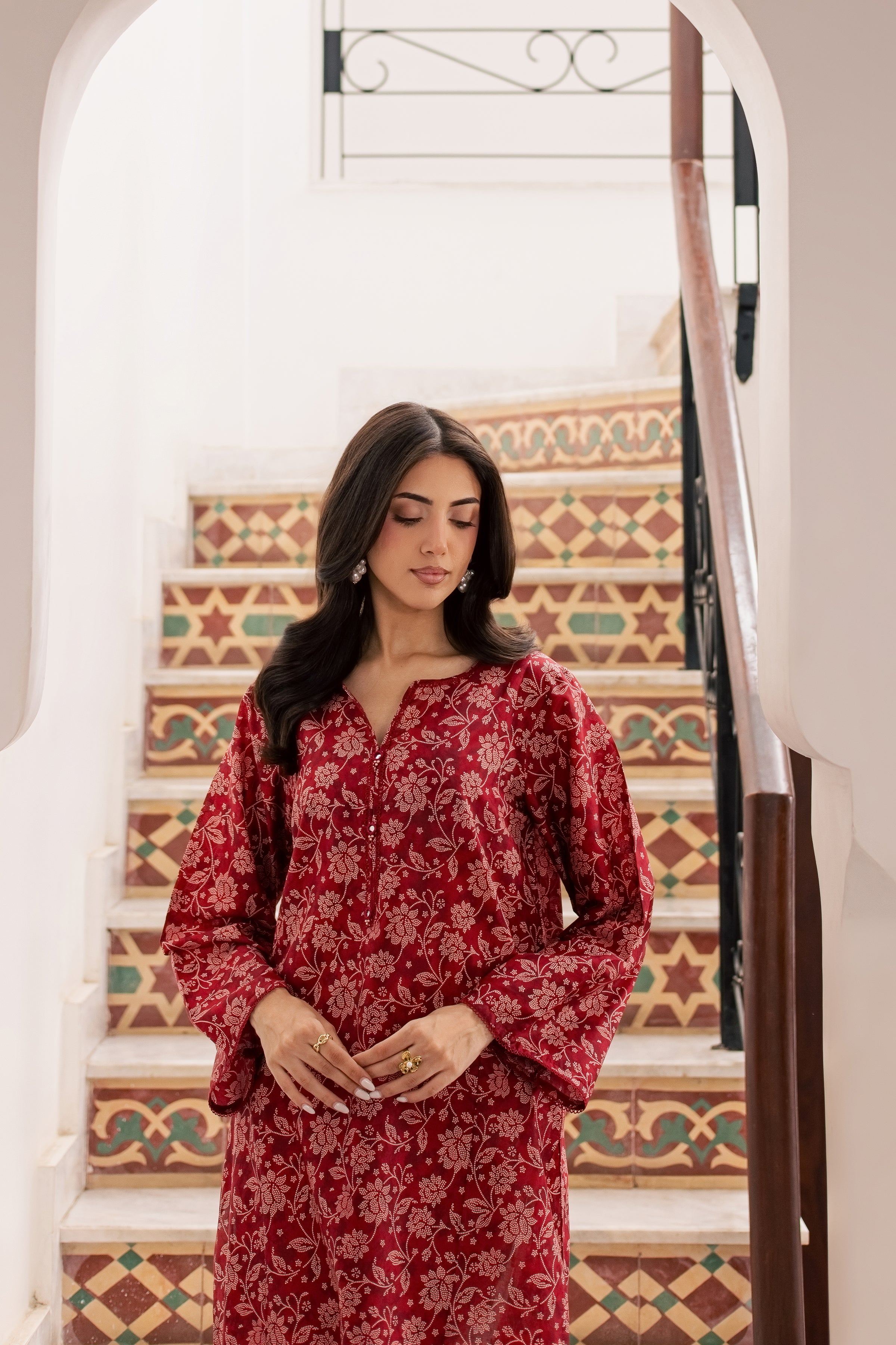  Scooby 2Pc - Printed Lawn Dress BATIKSS26  BATIK   XS / Red / Lawn-S / Red / Lawn-M / Red / Lawn-L / Red / Lawn-XL / Red / Lawn