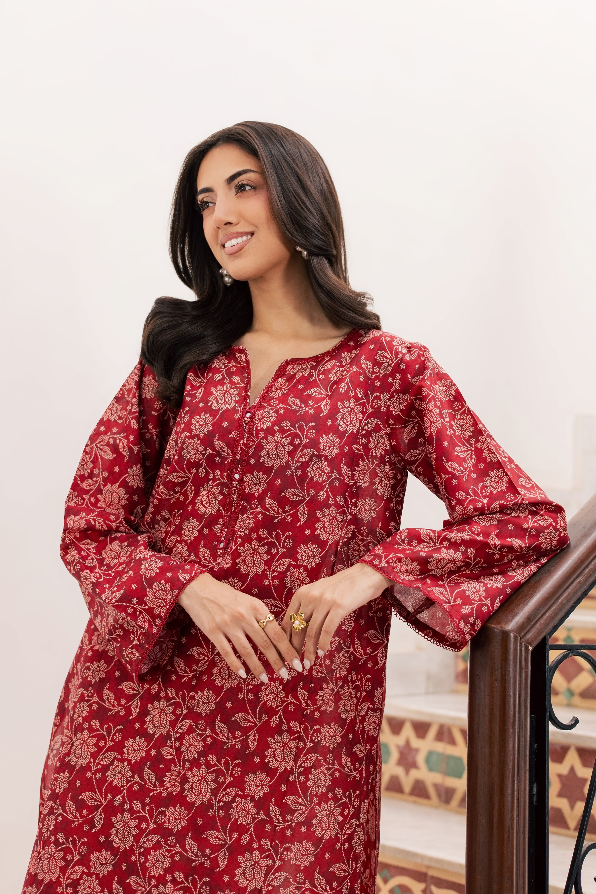  Scooby 2Pc - Printed Lawn Dress BATIKSS26  BATIK   XS / Red / Lawn-S / Red / Lawn-M / Red / Lawn-L / Red / Lawn-XL / Red / Lawn
