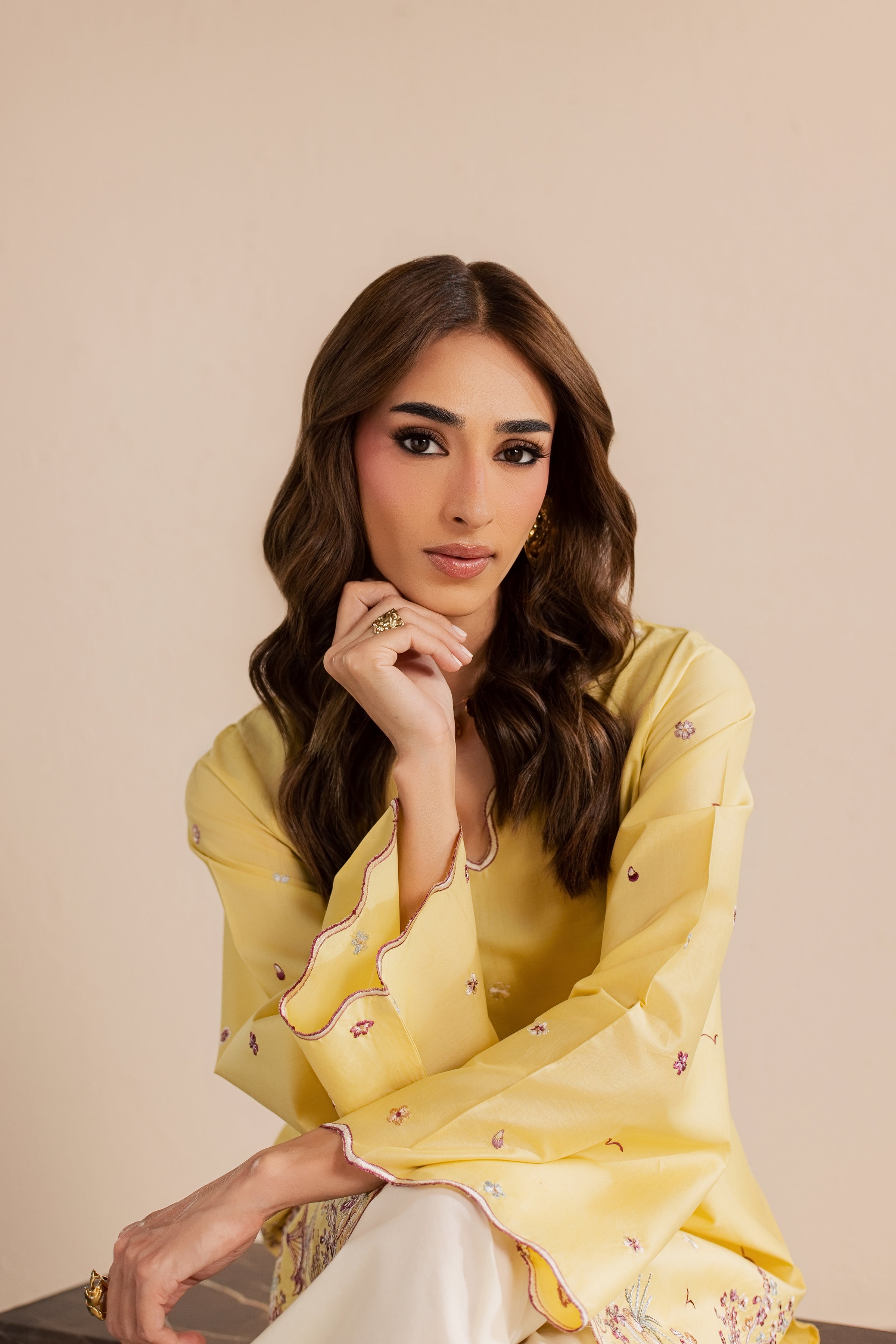  Second Spring 2Pc - Embroidered Lawn Dress EverydayEdit26  BATIK   XS / Ochre / Pima Lawn-S / Ochre / Pima Lawn-M / Ochre / Pima Lawn-L / Ochre / Pima Lawn-XL / Ochre / Pima Lawn