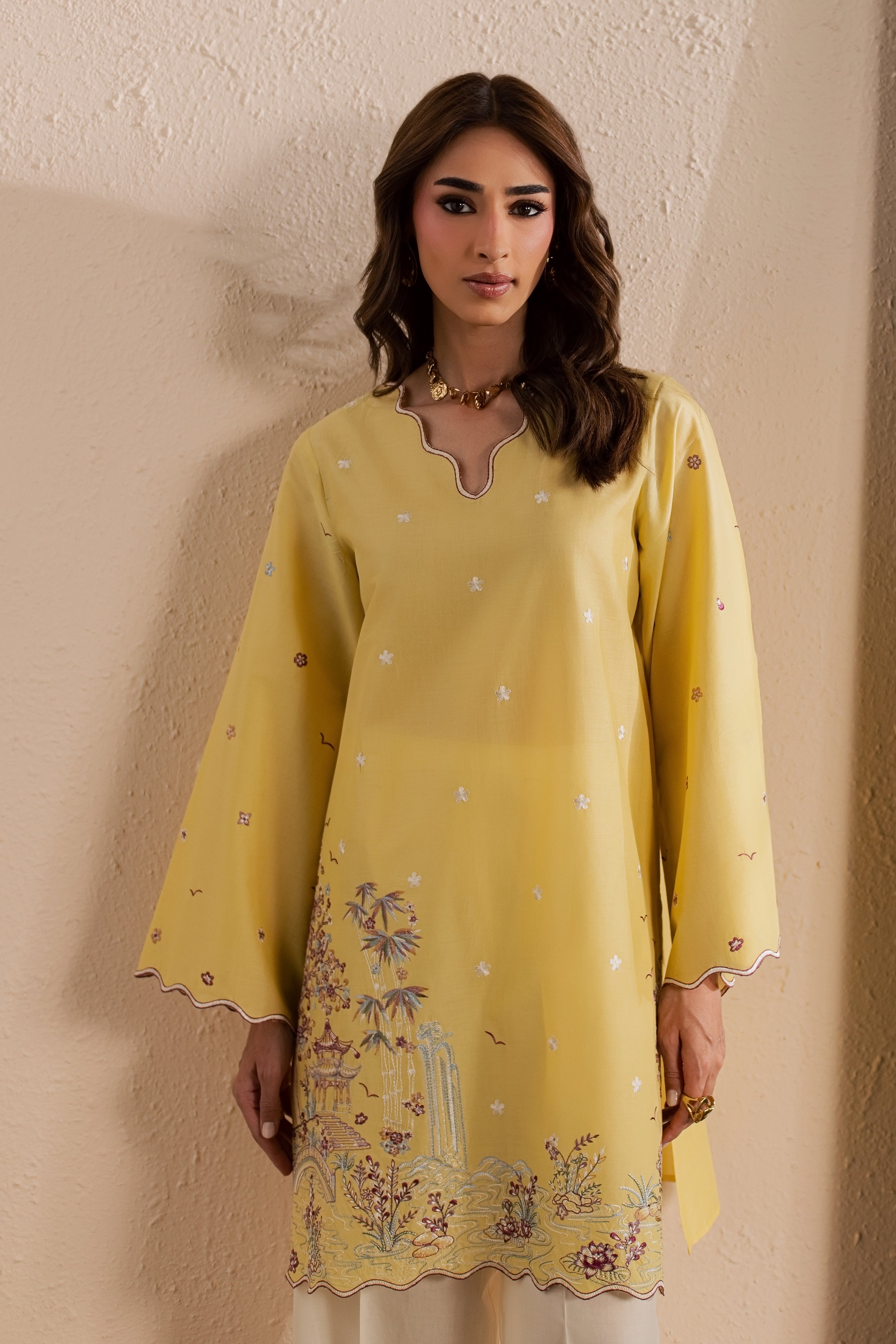  Second Spring 2Pc - Embroidered Lawn Dress EverydayEdit26  BATIK   XS / Ochre / Pima Lawn-S / Ochre / Pima Lawn-M / Ochre / Pima Lawn-L / Ochre / Pima Lawn-XL / Ochre / Pima Lawn