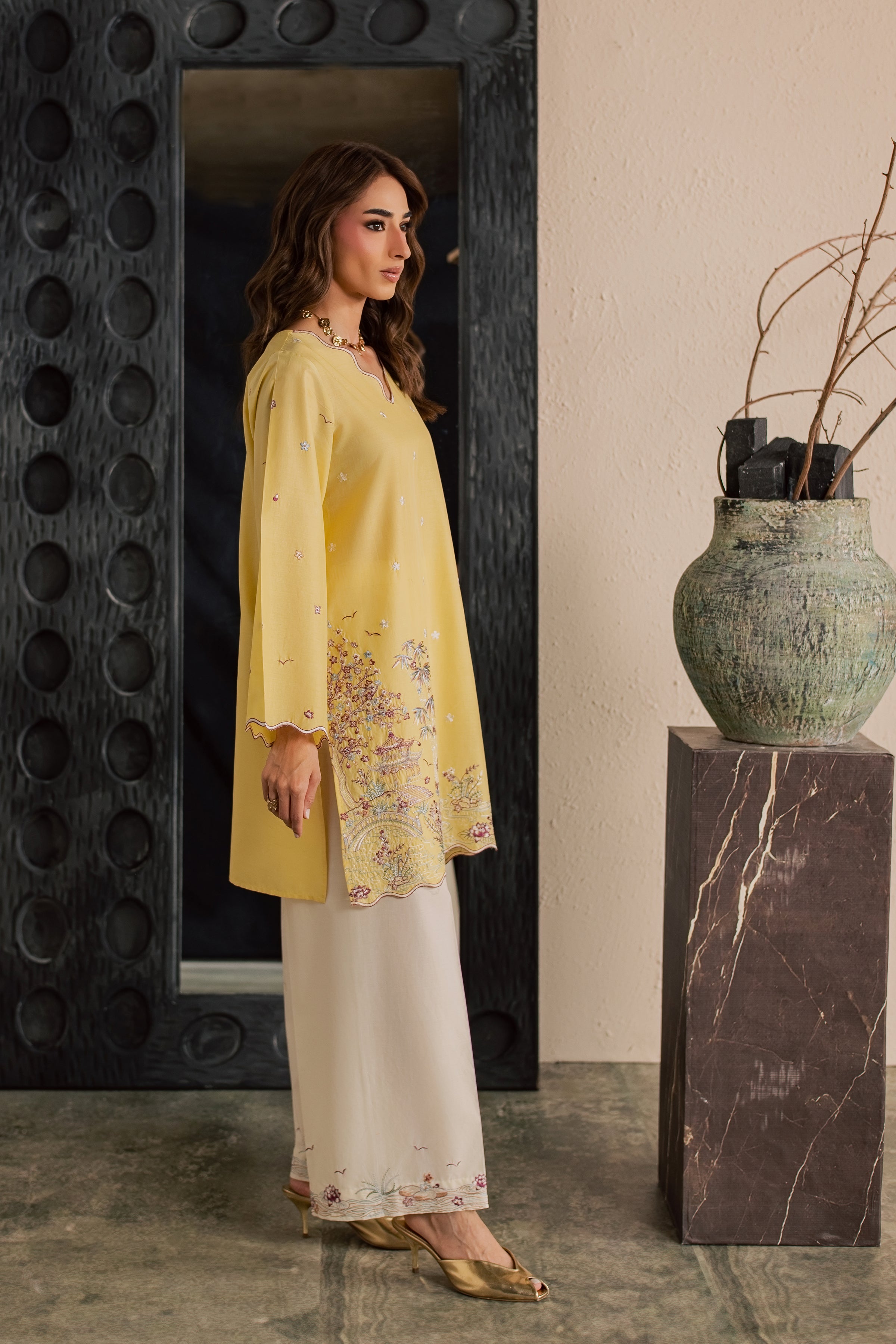  Second Spring 2Pc - Embroidered Lawn Dress EverydayEdit26  BATIK   XS / Ochre / Pima Lawn-S / Ochre / Pima Lawn-M / Ochre / Pima Lawn-L / Ochre / Pima Lawn-XL / Ochre / Pima Lawn