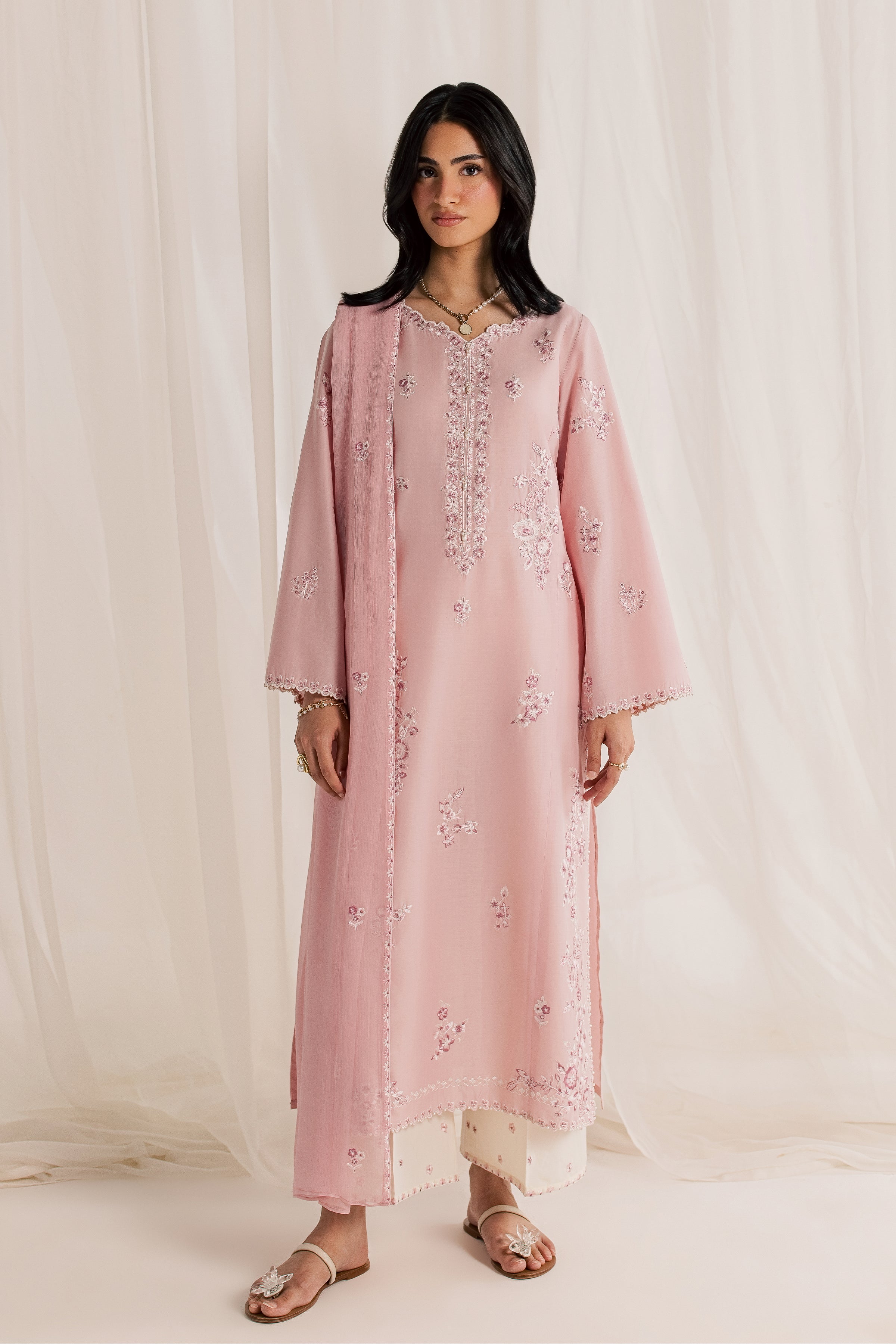  Seda 3Pc - Embroidered Lawn Dress EverydayEdit26  BATIK   XS / Powder Pink / Pima Lawn-S / Powder Pink / Pima Lawn-M / Powder Pink / Pima Lawn-L / Powder Pink / Pima Lawn-XL / Powder Pink / Pima Lawn