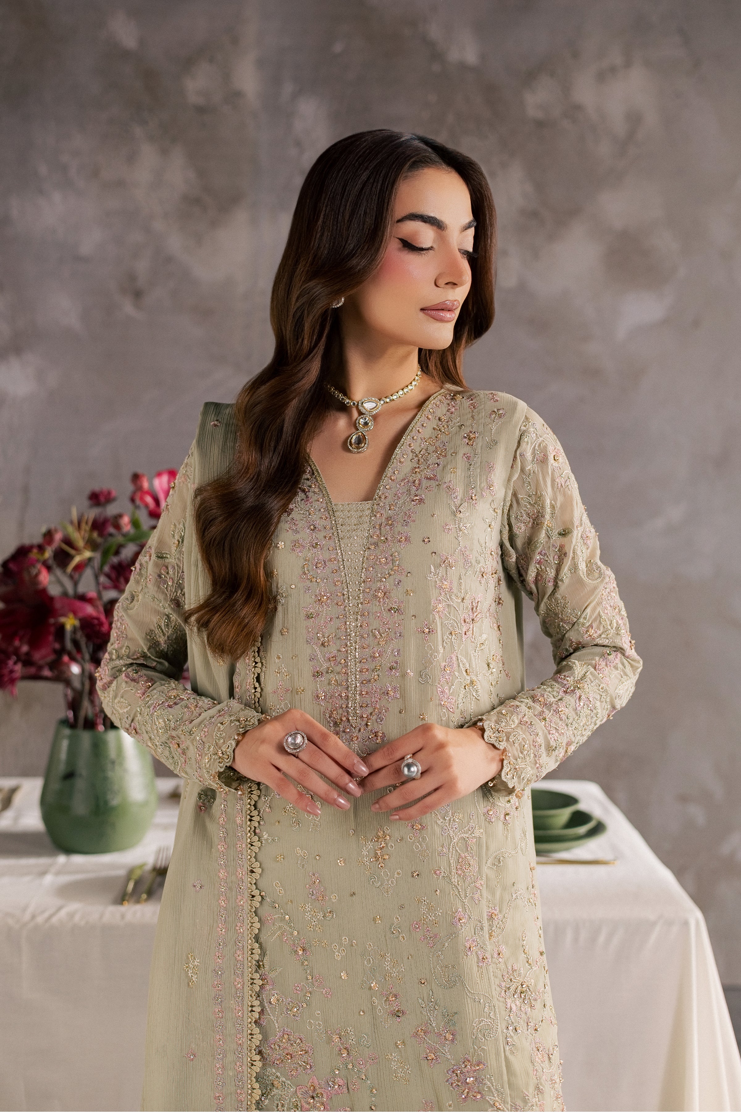  Selinah 3Pc - Festive Luxe Pret BATIKSTUDIO2026  BATIK   S / Pistachio / Crinkle-M / Pistachio / Crinkle-L / Pistachio / Crinkle