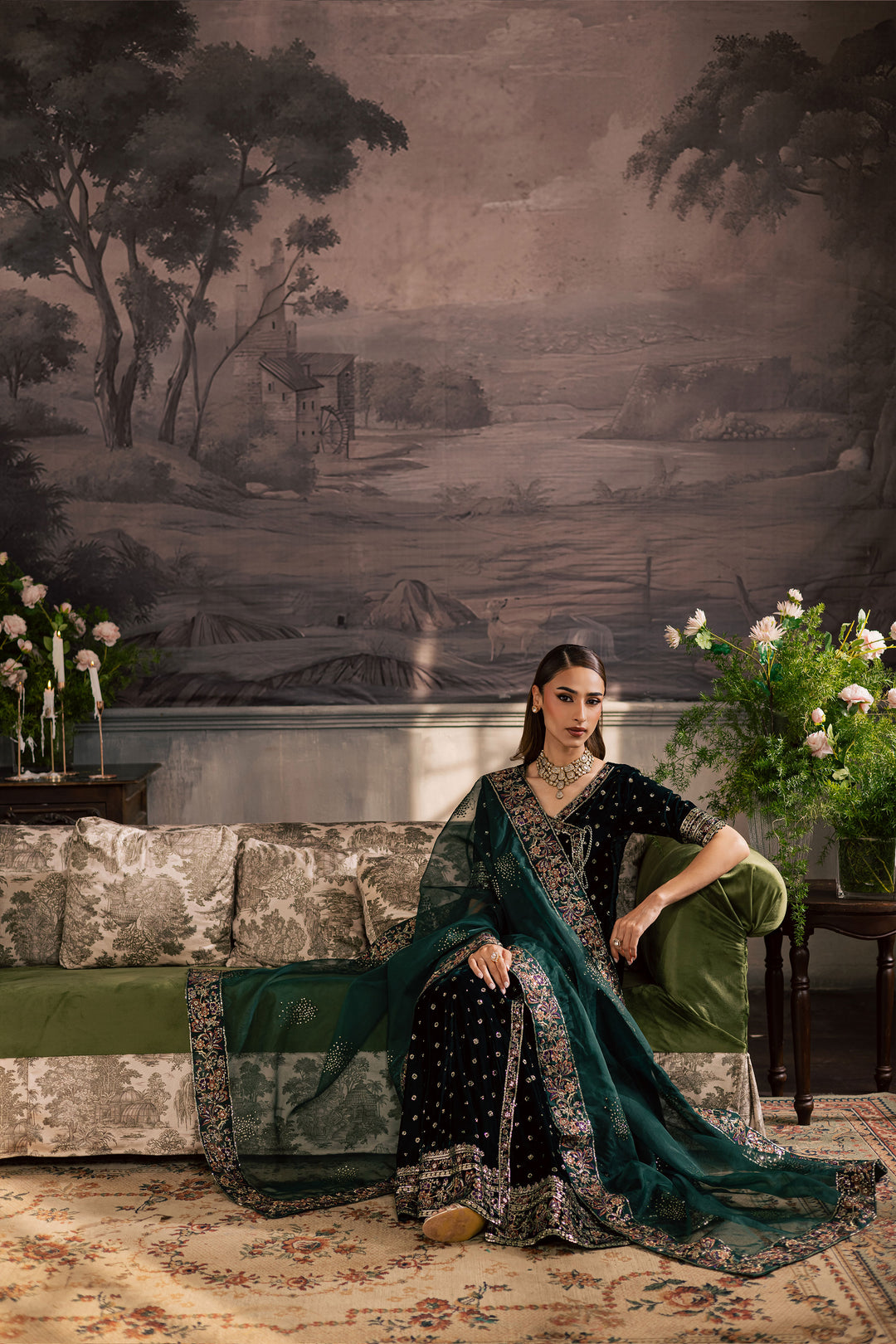  Seraphinite 3Pc - Velvet Luxe Pret BATIKLuxePRET2025  BATIK   XS / Bottle Green / Velvet-S / Bottle Green / Velvet-M / Bottle Green / Velvet-L / Bottle Green / Velvet-XL / Bottle Green / Velvet