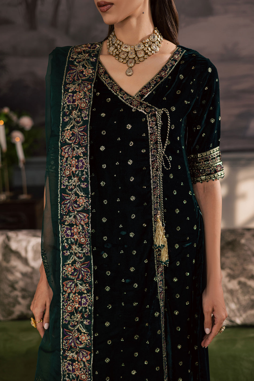  Seraphinite 3Pc - Velvet Luxe Pret BATIKLuxePRET2025  BATIK   XS / Bottle Green / Velvet-S / Bottle Green / Velvet-M / Bottle Green / Velvet-L / Bottle Green / Velvet-XL / Bottle Green / Velvet