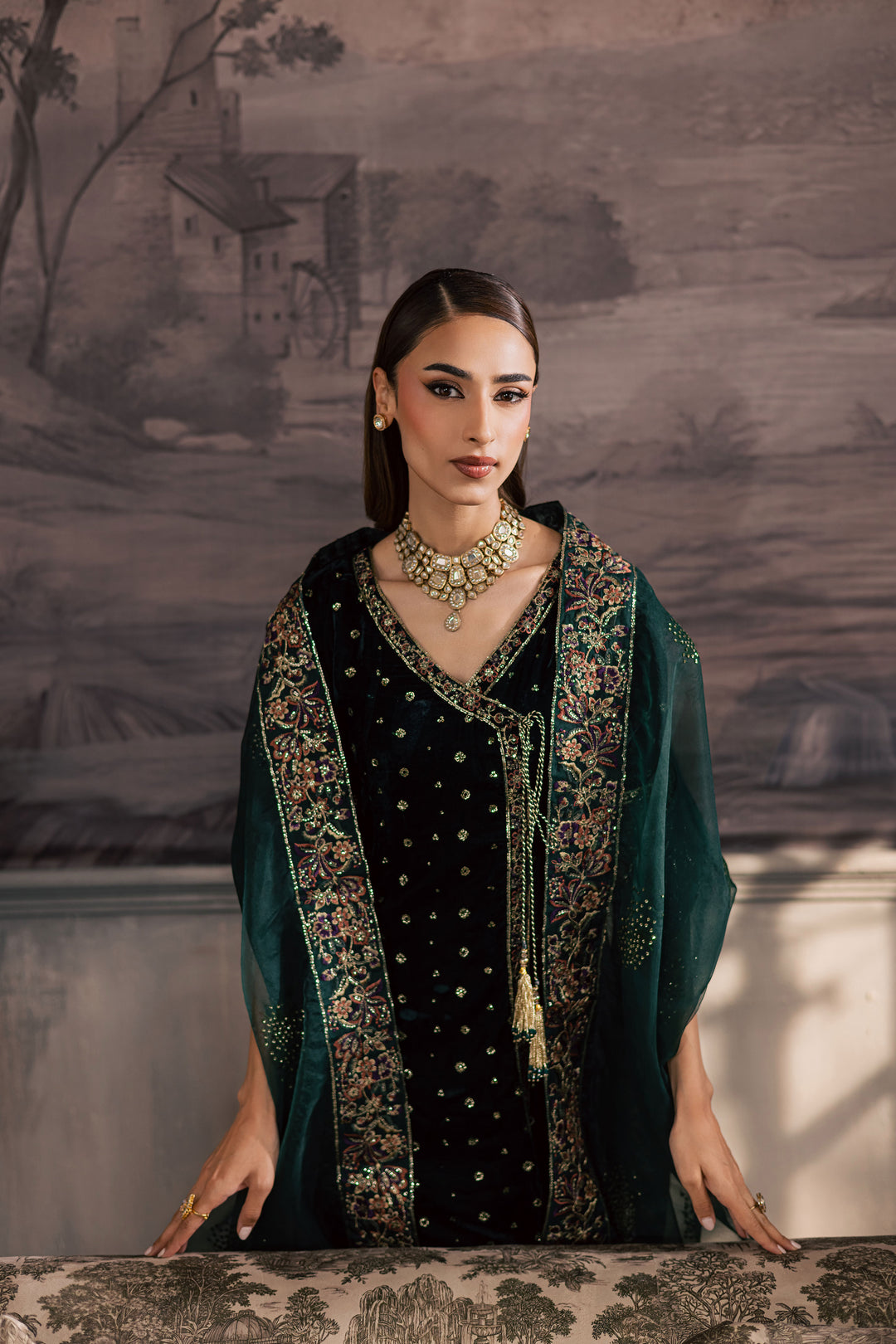  Seraphinite 3Pc - Velvet Luxe Pret BATIKLuxePRET2025  BATIK   XS / Bottle Green / Velvet-S / Bottle Green / Velvet-M / Bottle Green / Velvet-L / Bottle Green / Velvet-XL / Bottle Green / Velvet