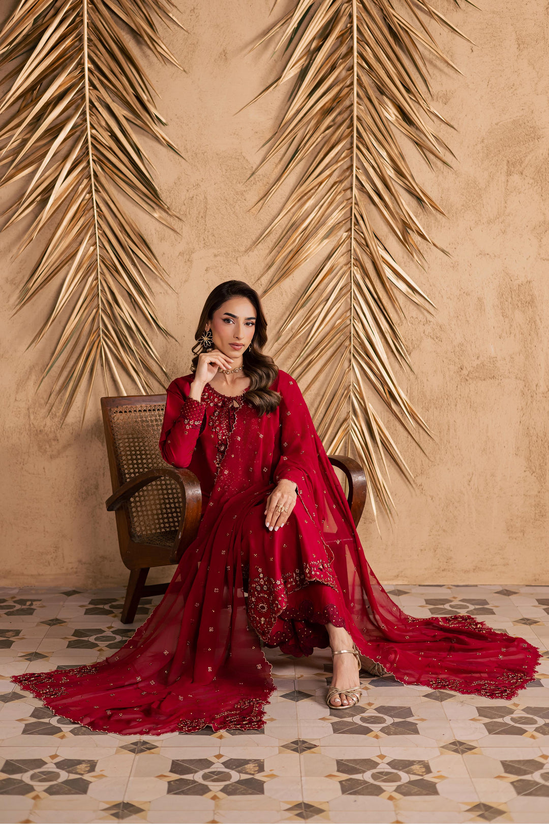  Shaili 3Pc - Embroidered Festive Pret BATIKSS26  BATIK   XS / Red / Giza-S / Red / Giza-M / Red / Giza-L / Red / Giza-XL / Red / Giza