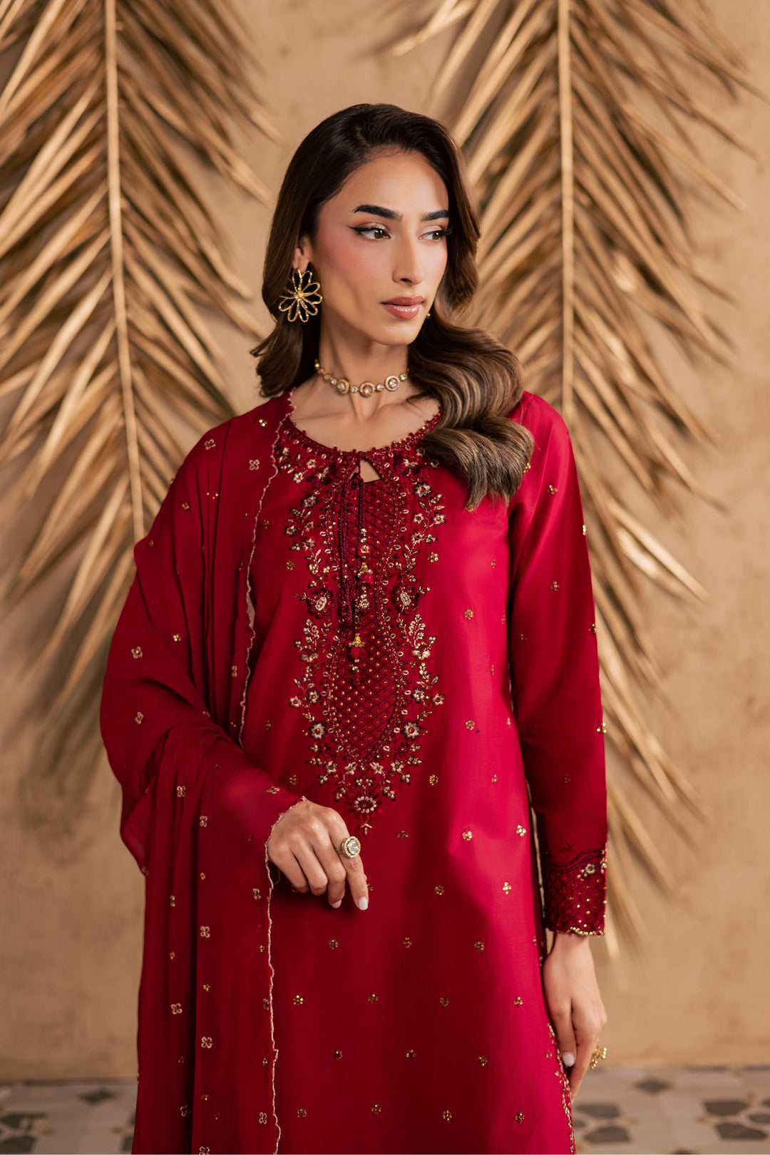  Shaili 3Pc - Embroidered Festive Pret BATIKSS26  BATIK   XS / Red / Giza-S / Red / Giza-M / Red / Giza-L / Red / Giza-XL / Red / Giza