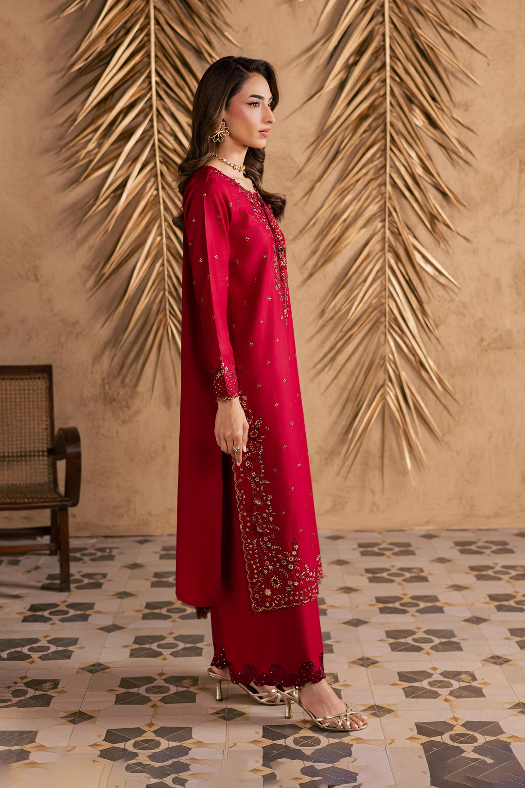  Shaili 3Pc - Embroidered Festive Pret BATIKSS26  BATIK   XS / Red / Giza-S / Red / Giza-M / Red / Giza-L / Red / Giza-XL / Red / Giza