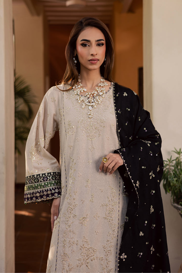  Shajahan 3Pc - Embroidered Festive Pret BATIK WINTER PRET 2025  BATIK   XS / Off White / Textured Cotton-S / Off White / Textured Cotton-M / Off White / Textured Cotton-L / Off White / Textured Cotton-XL / Off White / Textured Cotton