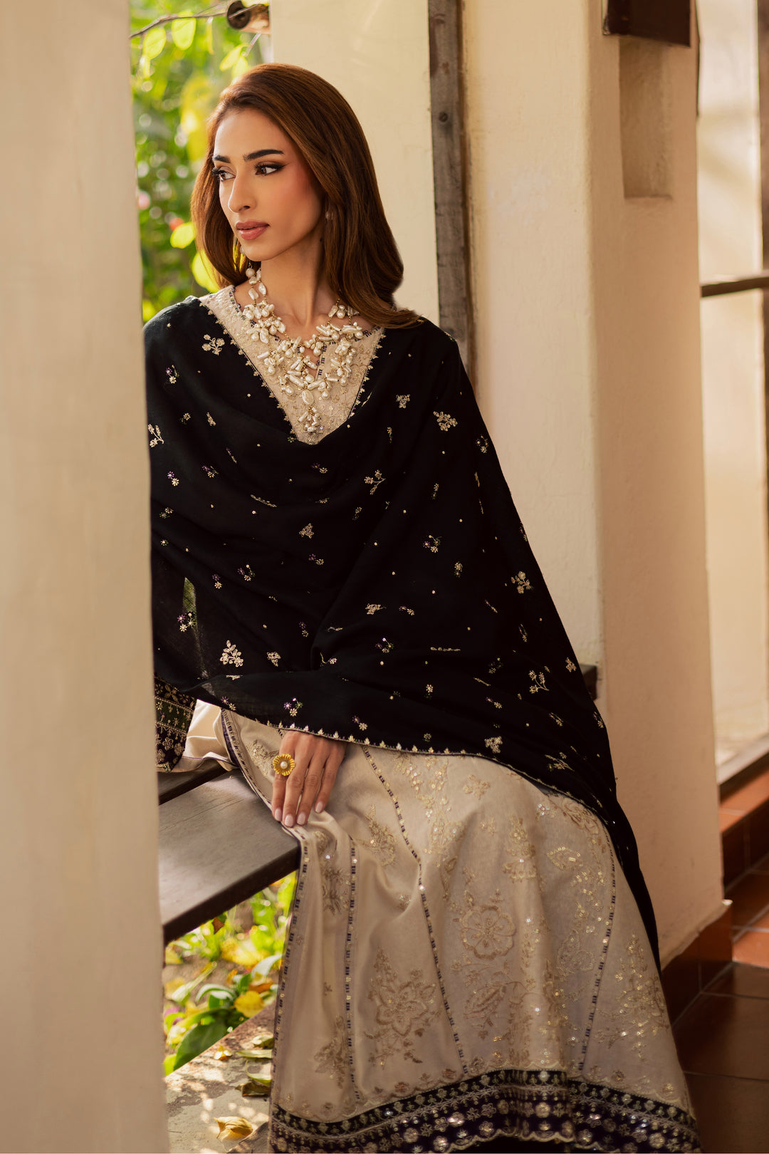  Shajahan 3Pc - Embroidered Festive Pret BATIK WINTER PRET 2025  BATIK   XS / Off White / Textured Cotton-S / Off White / Textured Cotton-M / Off White / Textured Cotton-L / Off White / Textured Cotton-XL / Off White / Textured Cotton