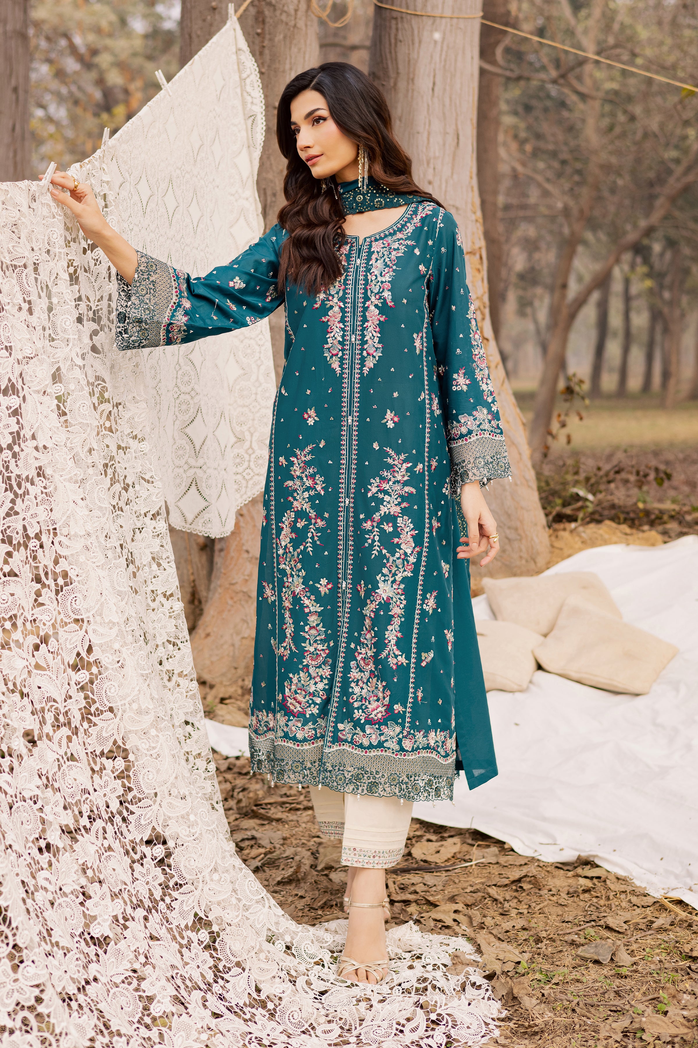 Shane 3Pc - Festive Embroidered Lawn BATIKEID2026  BATIK   XS / Zinc / Pima Lawn-S / Zinc / Pima Lawn-M / Zinc / Pima Lawn-L / Zinc / Pima Lawn-XL / Zinc / Pima Lawn