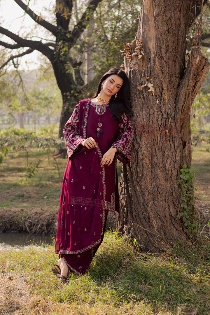  Sheharbano 3Pc - Embroidered Khaddar Dress BATIK WINTER PRET 2025  BATIK   XS / Maroon / Khaddar-S / Maroon / Khaddar-M / Maroon / Khaddar-L / Maroon / Khaddar-XL / Maroon / Khaddar
