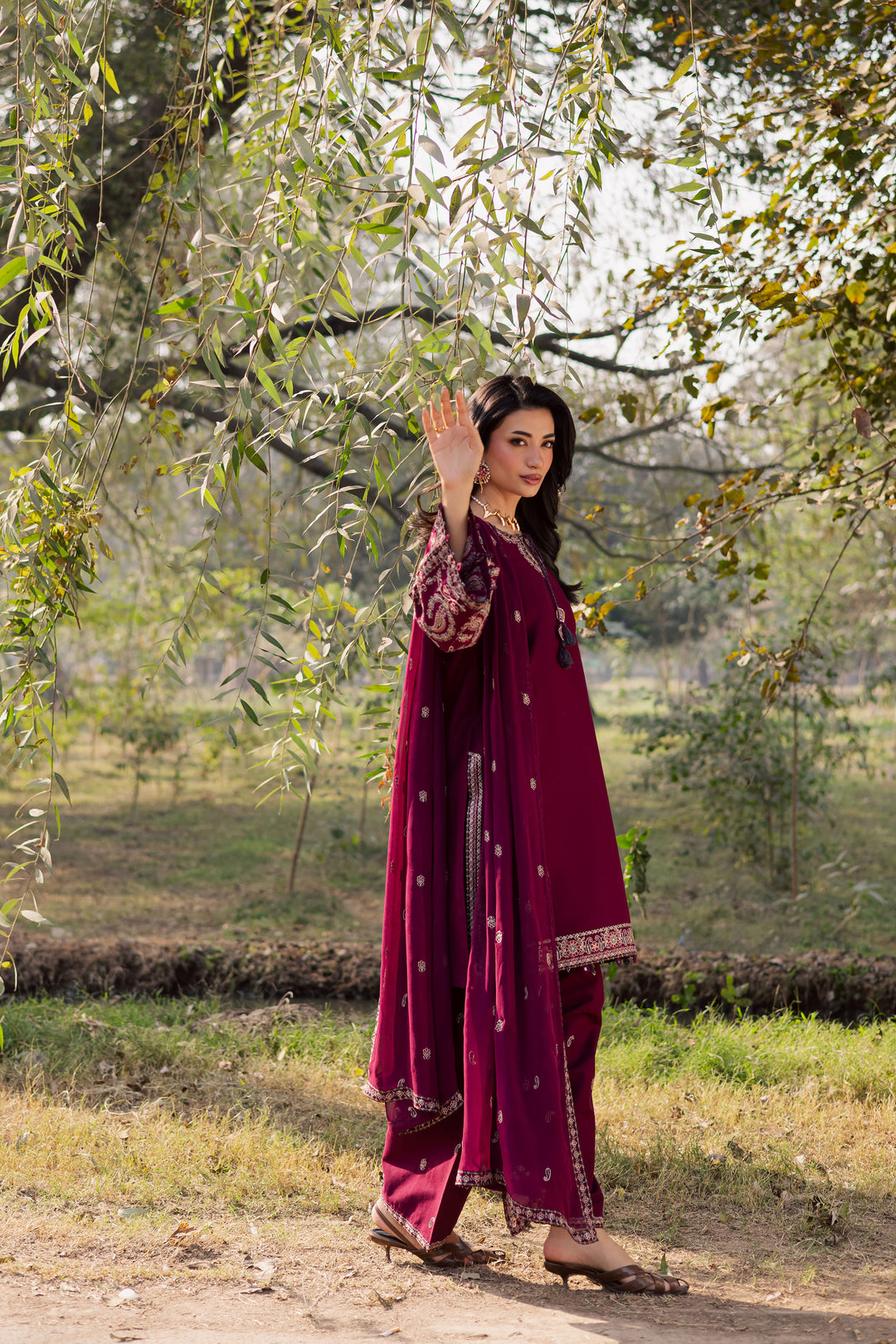  Sheharbano 3Pc - Embroidered Khaddar Dress BATIK WINTER PRET 2025  BATIK   XS / Maroon / Khaddar-S / Maroon / Khaddar-M / Maroon / Khaddar-L / Maroon / Khaddar-XL / Maroon / Khaddar