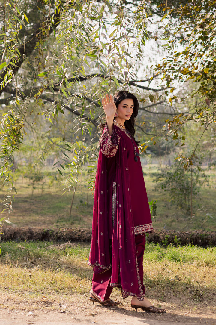  Sheharbano 3Pc - Embroidered Khaddar Dress BATIK WINTER PRET 2025  BATIK   XS / Maroon / Khaddar-S / Maroon / Khaddar-M / Maroon / Khaddar-L / Maroon / Khaddar-XL / Maroon / Khaddar