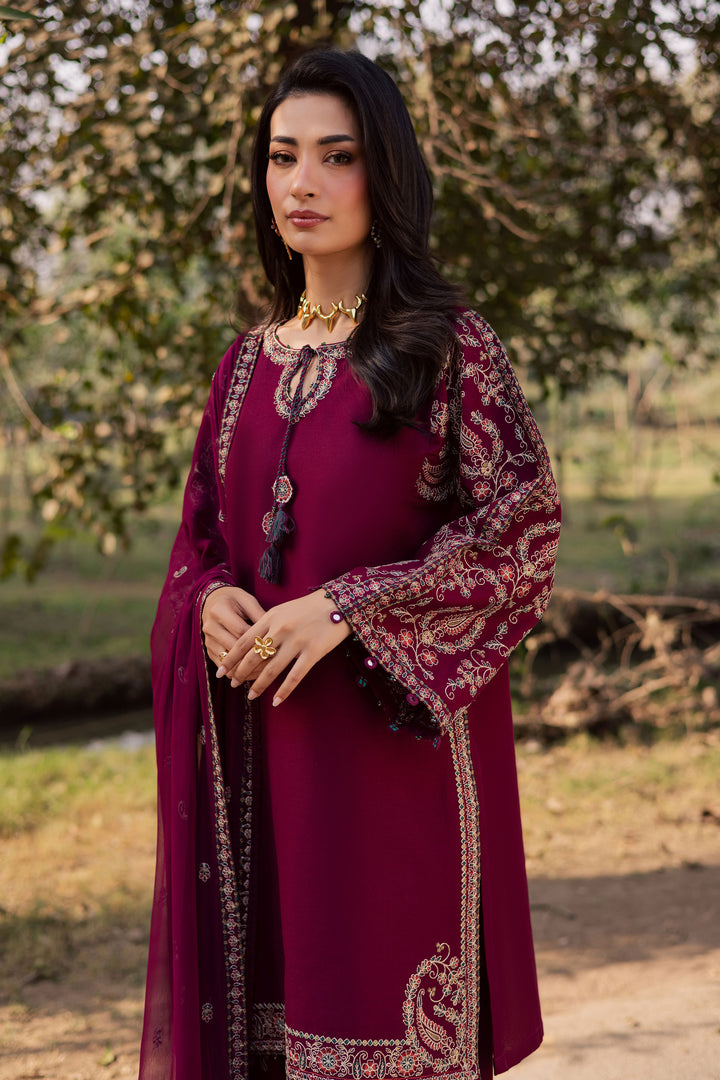 Sheharbano 3Pc - Embroidered Khaddar Dress BATIK WINTER PRET 2025  BATIK   XS / Maroon / Khaddar-S / Maroon / Khaddar-M / Maroon / Khaddar-L / Maroon / Khaddar-XL / Maroon / Khaddar