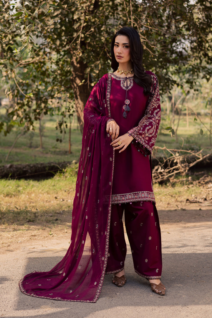  Sheharbano 3Pc - Embroidered Khaddar Dress BATIK WINTER PRET 2025  BATIK   XS / Maroon / Khaddar-S / Maroon / Khaddar-M / Maroon / Khaddar-L / Maroon / Khaddar-XL / Maroon / Khaddar