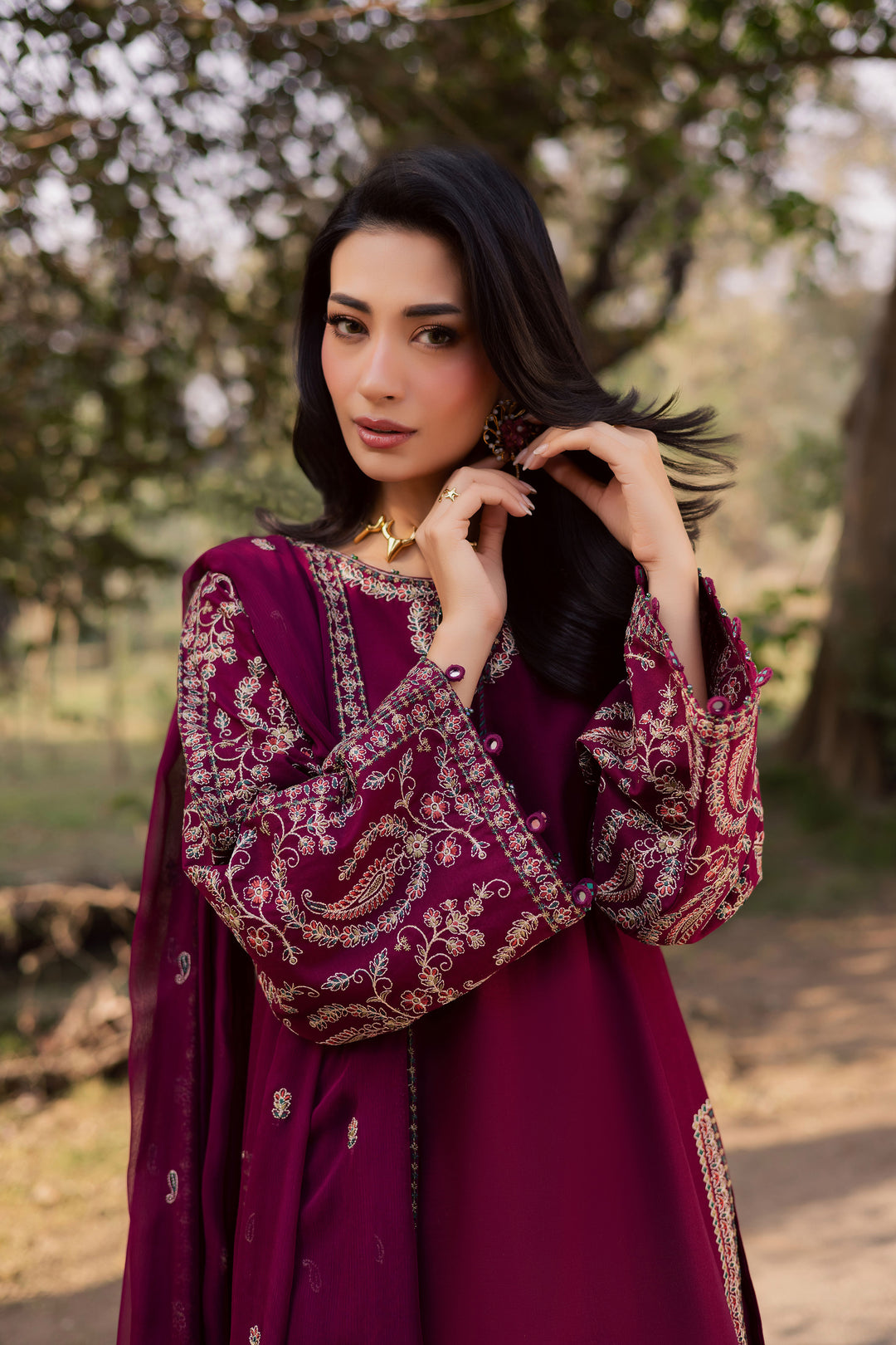  Sheharbano 3Pc - Embroidered Khaddar Dress BATIK WINTER PRET 2025  BATIK   XS / Maroon / Khaddar-S / Maroon / Khaddar-M / Maroon / Khaddar-L / Maroon / Khaddar-XL / Maroon / Khaddar