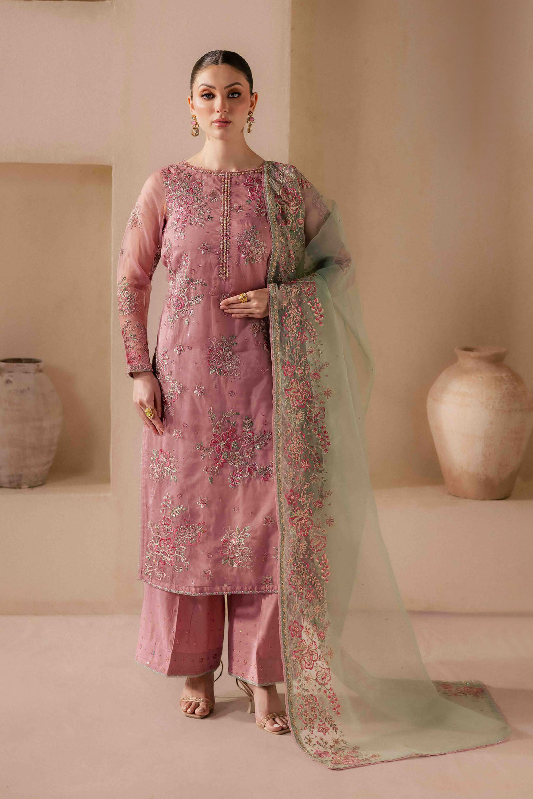  Shirin - Embroidered Luxe Pret BATIKLuxePRET2025  BATIK   XS / Onion Pink / Raw Silk & Organza