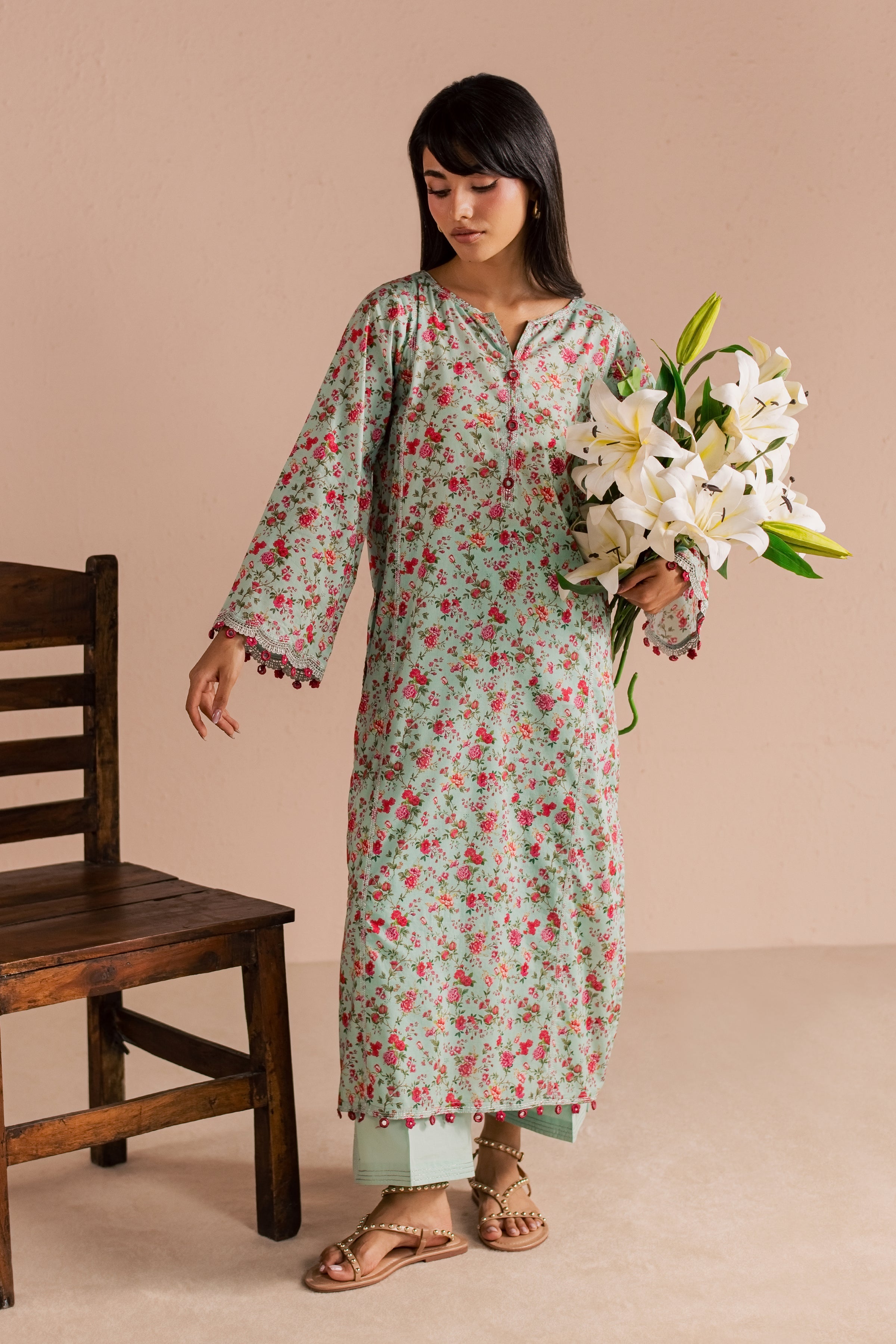  Shirleen 2Pc - Printed Lawn Dress BATIKSS26  BATIK   XS / Ice Blue / Lawn-S / Ice Blue / Lawn-M / Ice Blue / Lawn-L / Ice Blue / Lawn-XL / Ice Blue / Lawn