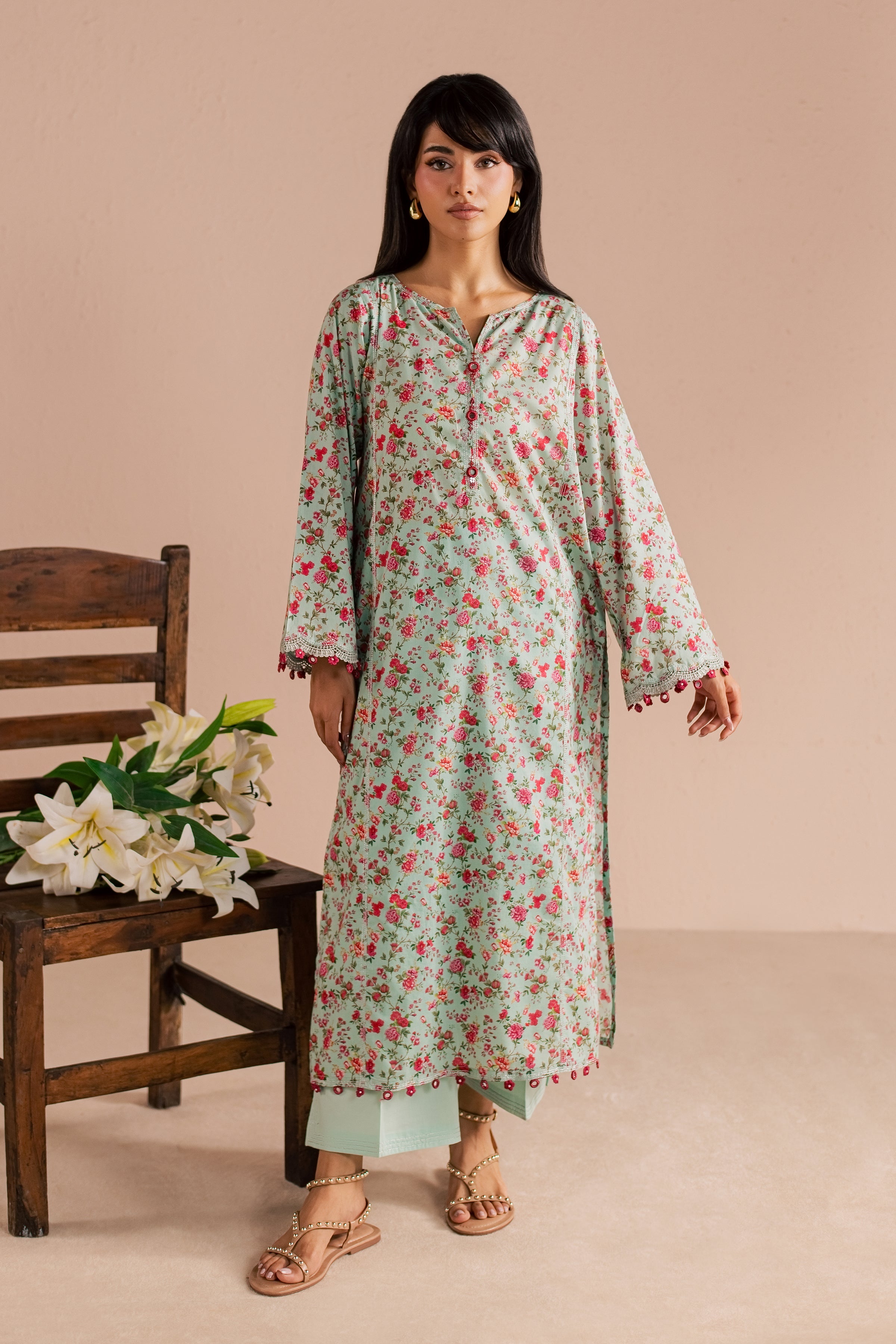  Shirleen 2Pc - Printed Lawn Dress BATIKSS26  BATIK   XS / Ice Blue / Lawn-S / Ice Blue / Lawn-M / Ice Blue / Lawn-L / Ice Blue / Lawn-XL / Ice Blue / Lawn