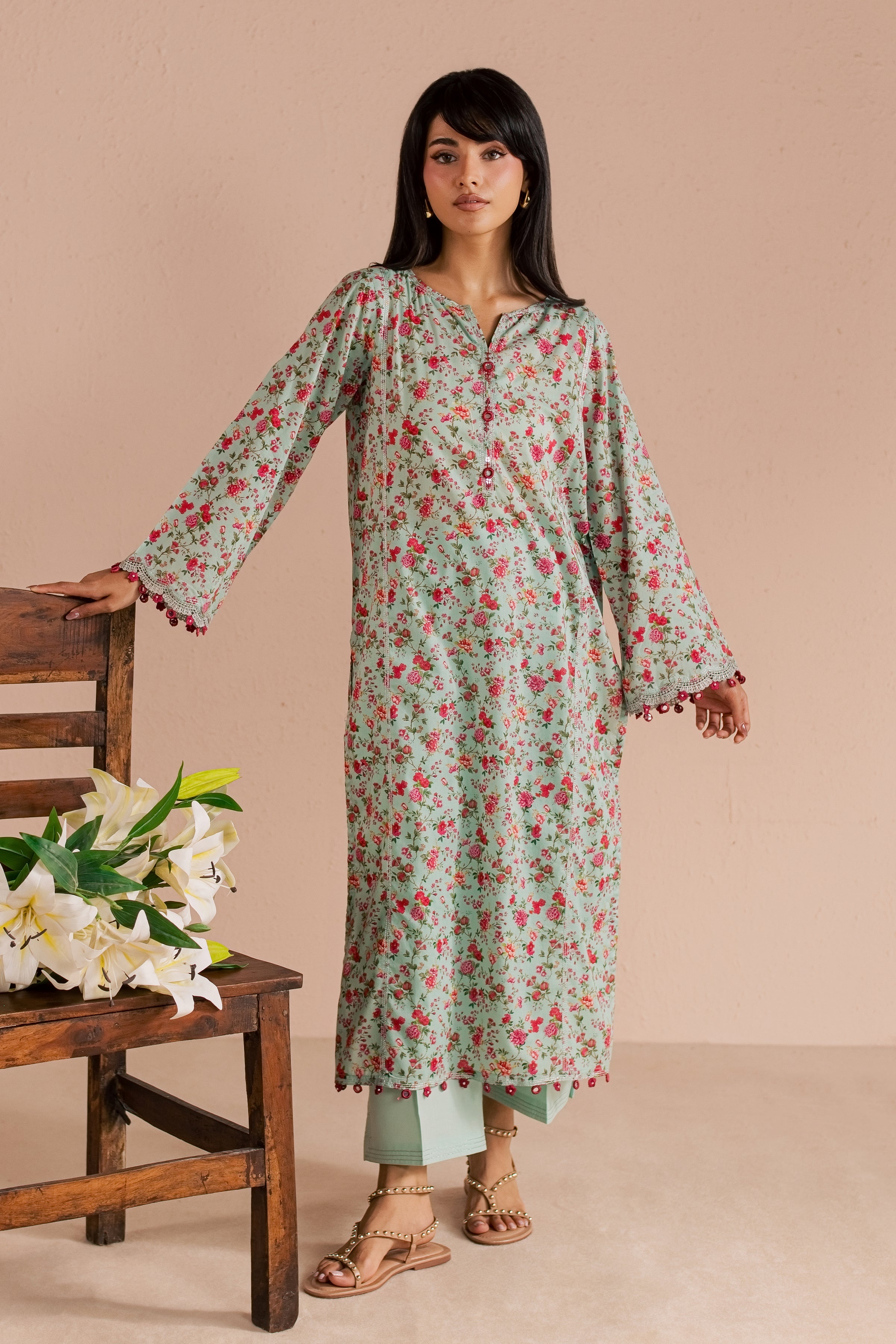  Shirleen 2Pc - Printed Lawn Dress BATIKSS26  BATIK   XS / Ice Blue / Lawn-S / Ice Blue / Lawn-M / Ice Blue / Lawn-L / Ice Blue / Lawn-XL / Ice Blue / Lawn