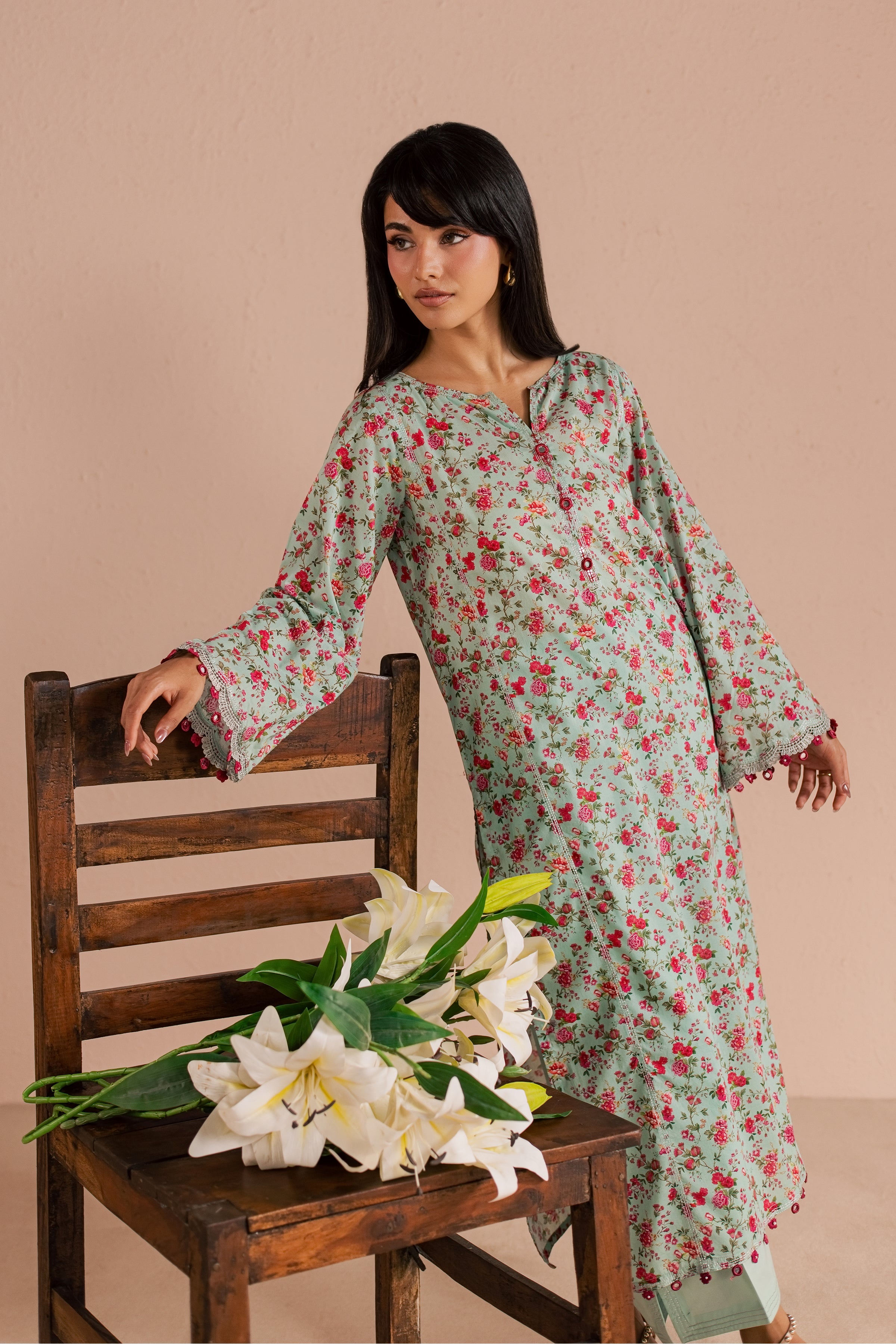  Shirleen 2Pc - Printed Lawn Dress BATIKSS26  BATIK   XS / Ice Blue / Lawn-S / Ice Blue / Lawn-M / Ice Blue / Lawn-L / Ice Blue / Lawn-XL / Ice Blue / Lawn