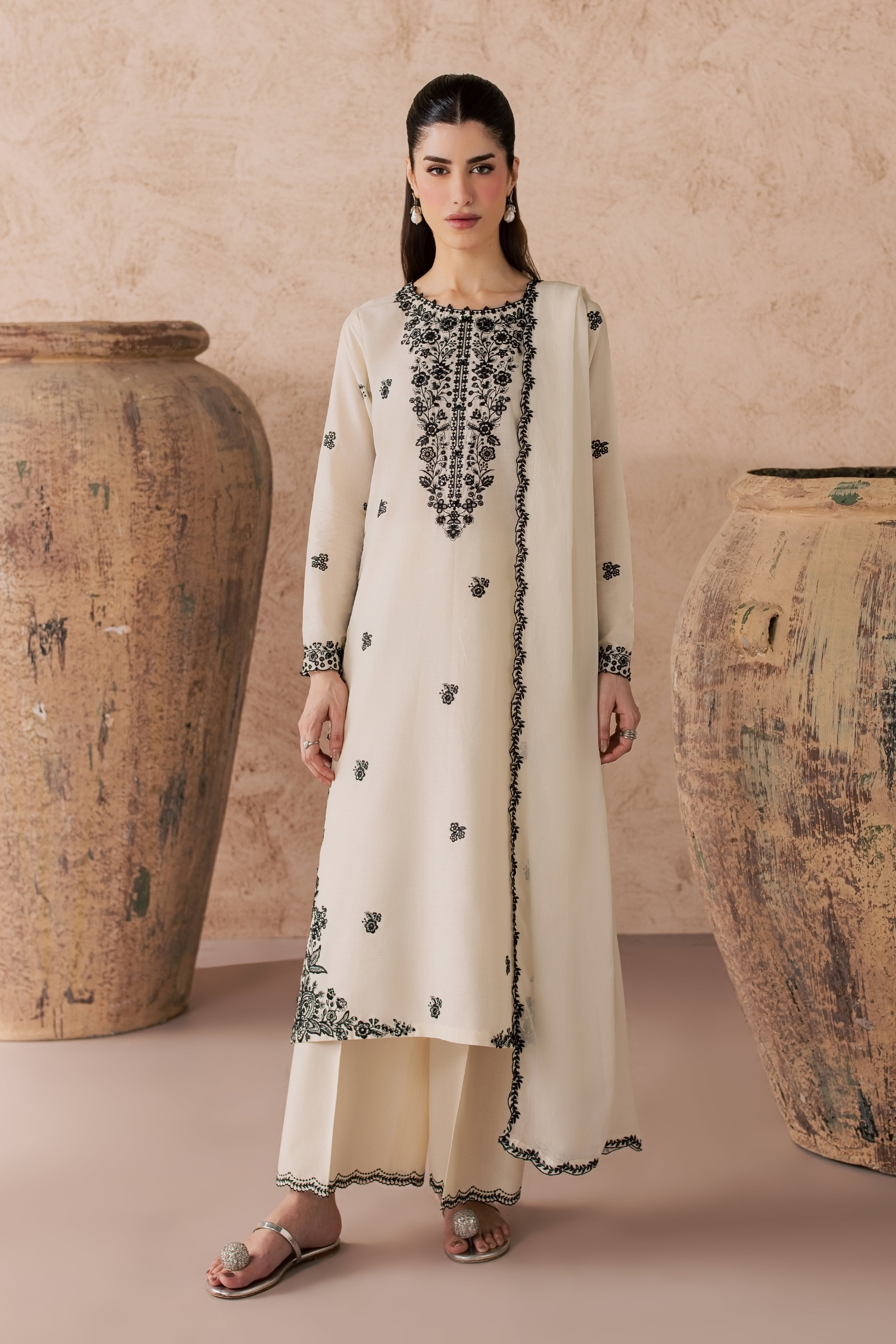  Sia 3Pc - Embroidered Lawn Dress EverydayEdit26  BATIK   XS / Off White / Pima Lawn-S / Off White / Pima Lawn-M / Off White / Pima Lawn-L / Off White / Pima Lawn-XL / Off White / Pima Lawn