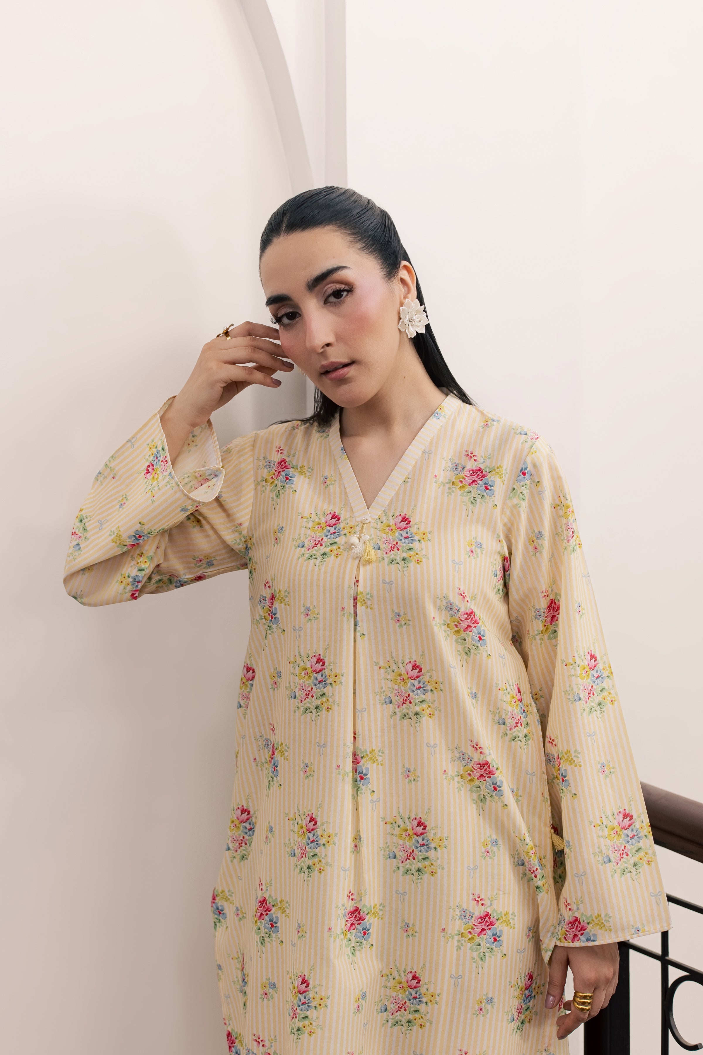  Sid 2Pc - Printed Lawn Dress BATIKSS26  BATIK   XS / Yellow / Lawn-S / Yellow / Lawn-M / Yellow / Lawn-L / Yellow / Lawn-XL / Yellow / Lawn