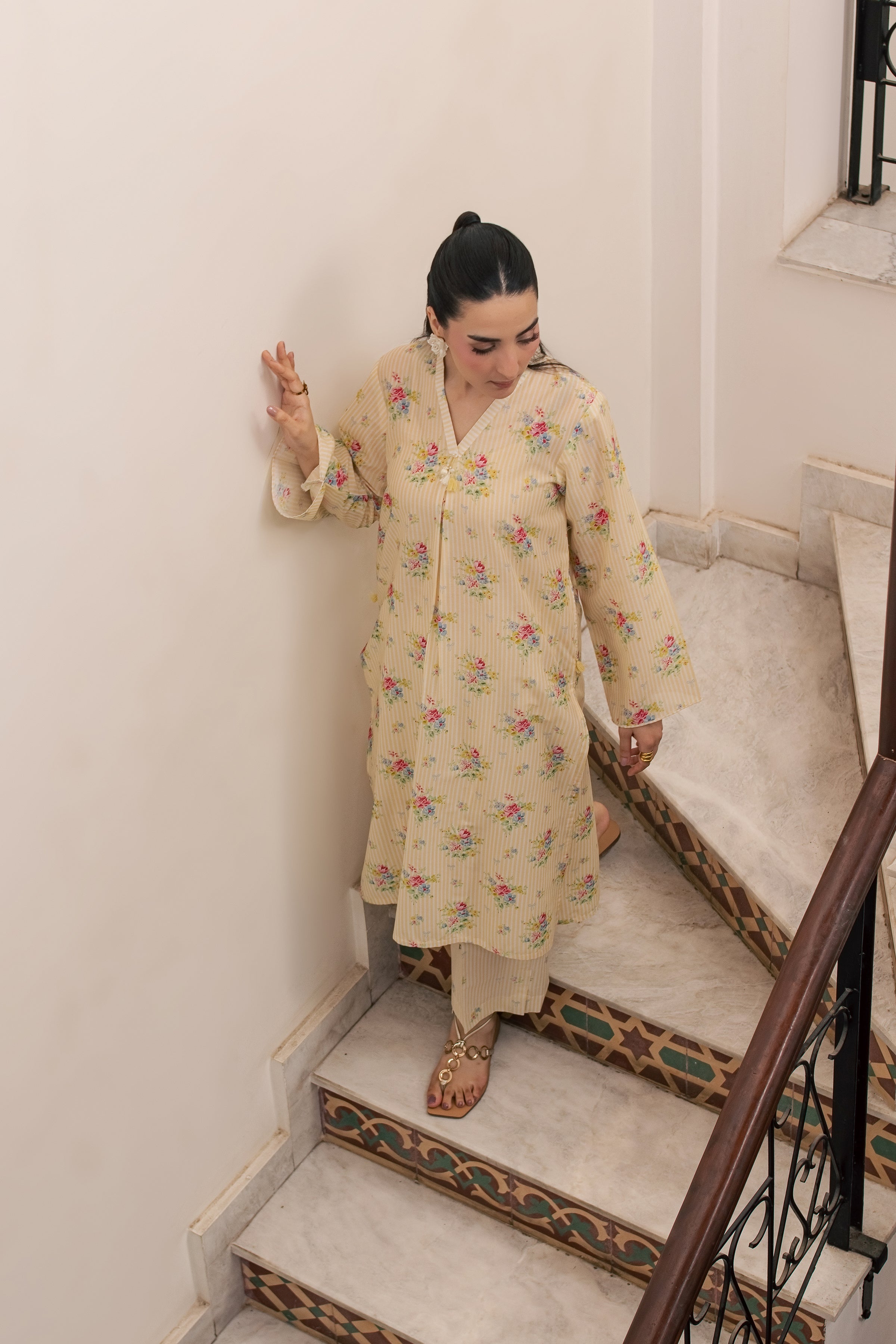  Sid 2Pc - Printed Lawn Dress BATIKSS26  BATIK   XS / Yellow / Lawn-S / Yellow / Lawn-M / Yellow / Lawn-L / Yellow / Lawn-XL / Yellow / Lawn