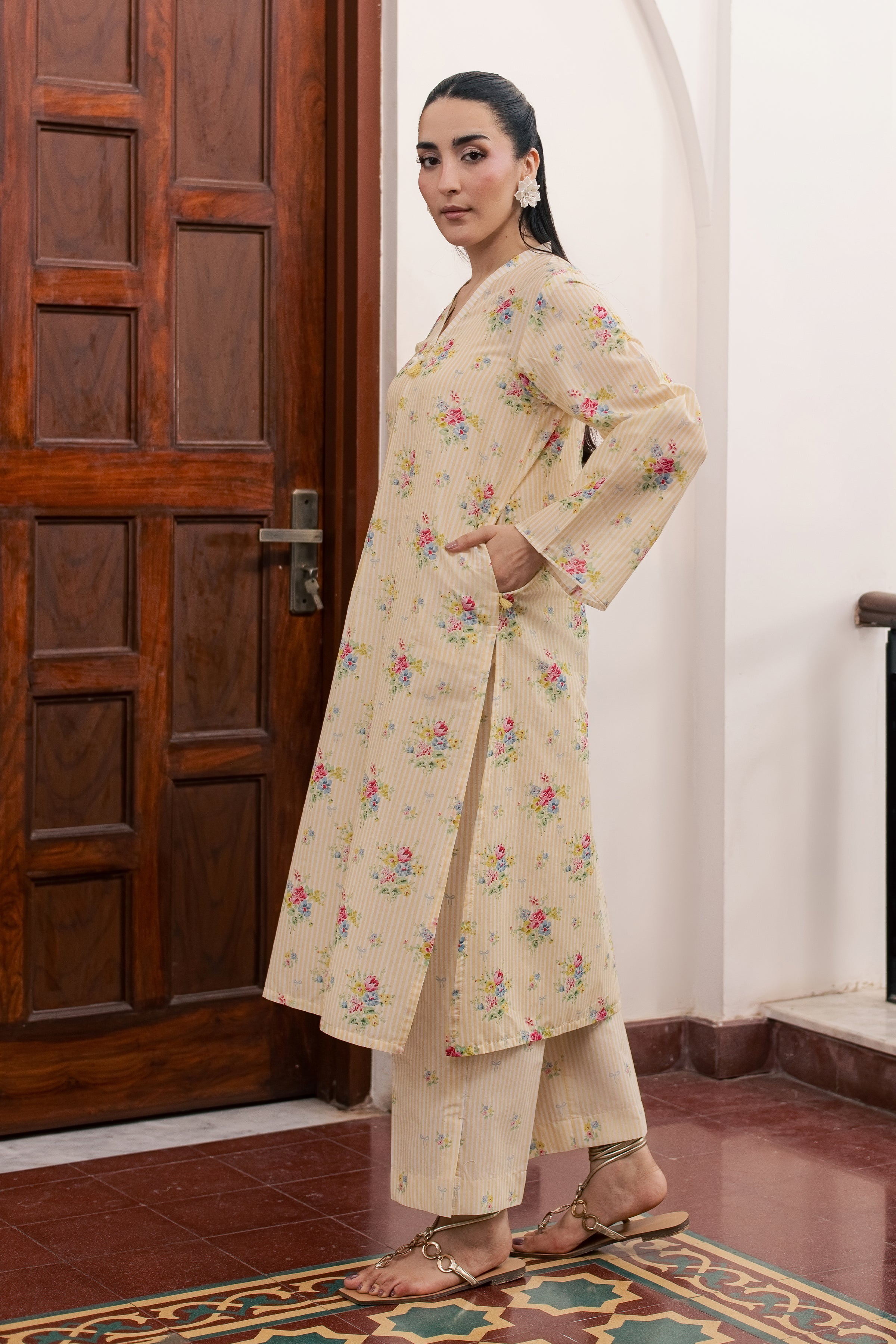  Sid 2Pc - Printed Lawn Dress BATIKSS26  BATIK   XS / Yellow / Lawn-S / Yellow / Lawn-M / Yellow / Lawn-L / Yellow / Lawn-XL / Yellow / Lawn