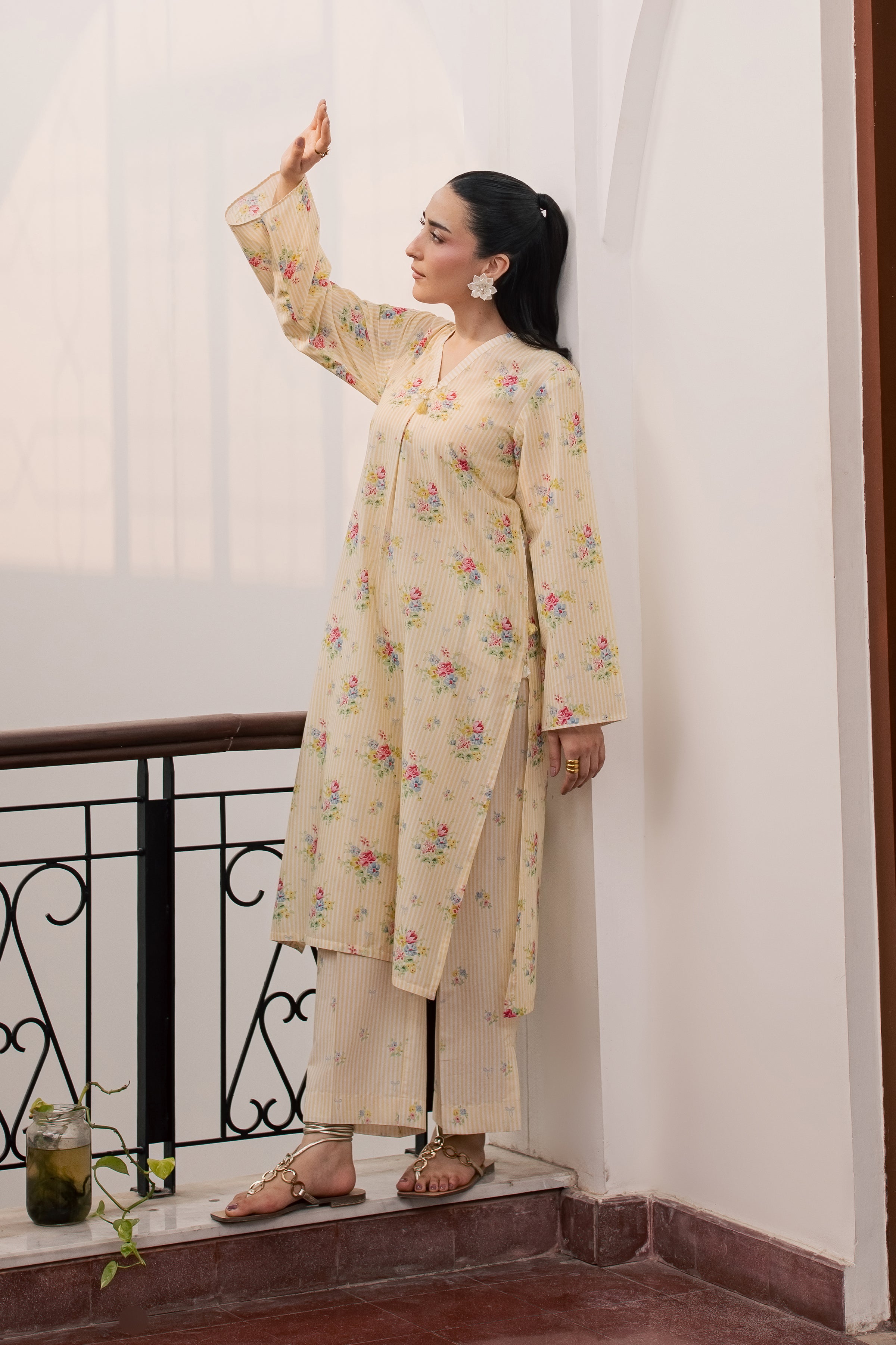  Sid 2Pc - Printed Lawn Dress BATIKSS26  BATIK   XS / Yellow / Lawn-S / Yellow / Lawn-M / Yellow / Lawn-L / Yellow / Lawn-XL / Yellow / Lawn
