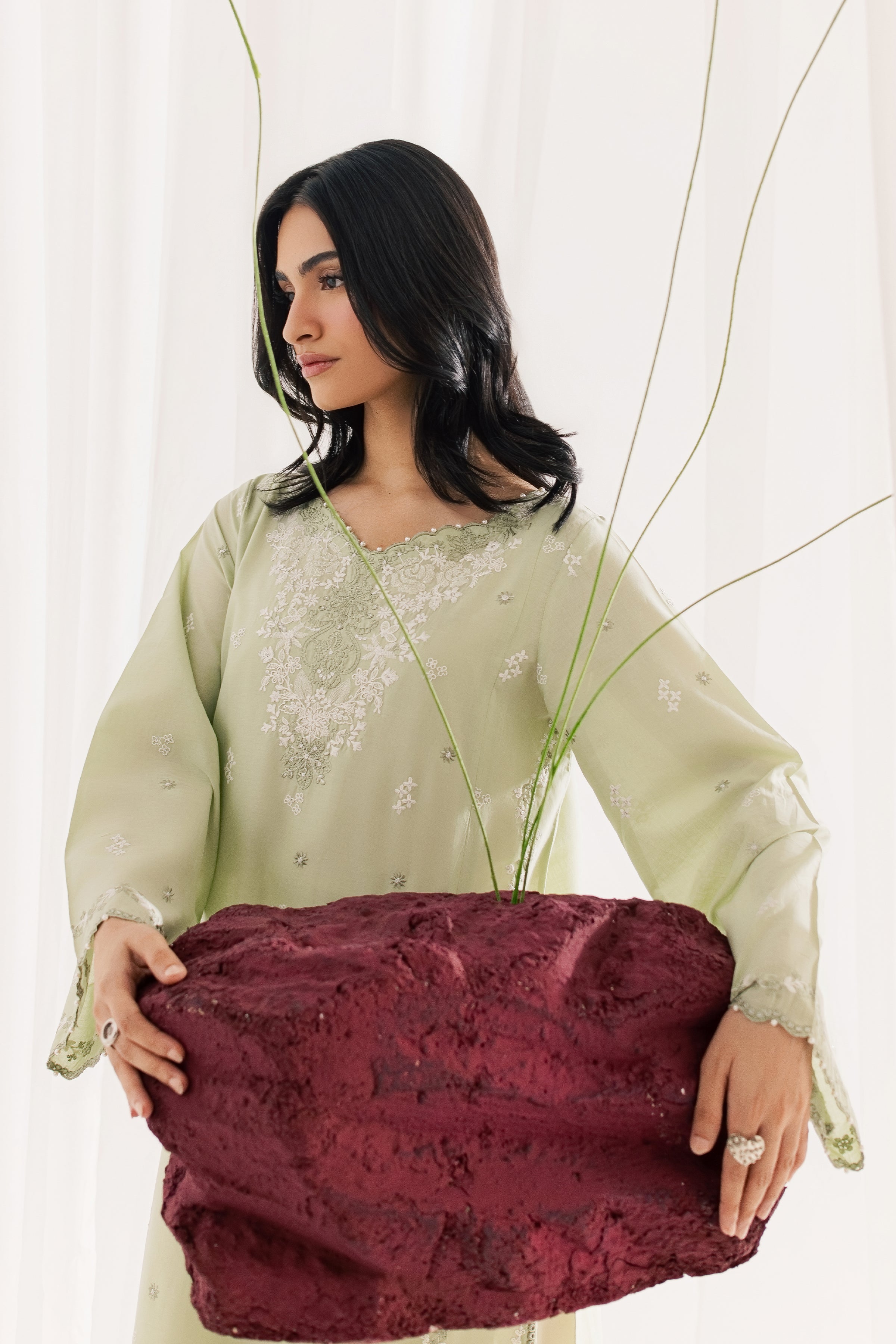  Silah 2Pc - Embroidered Lawn Dress EverydayEdit26  BATIK   XS / Dusty Green / Pima Lawn-S / Dusty Green / Pima Lawn-M / Dusty Green / Pima Lawn-L / Dusty Green / Pima Lawn-XL / Dusty Green / Pima Lawn