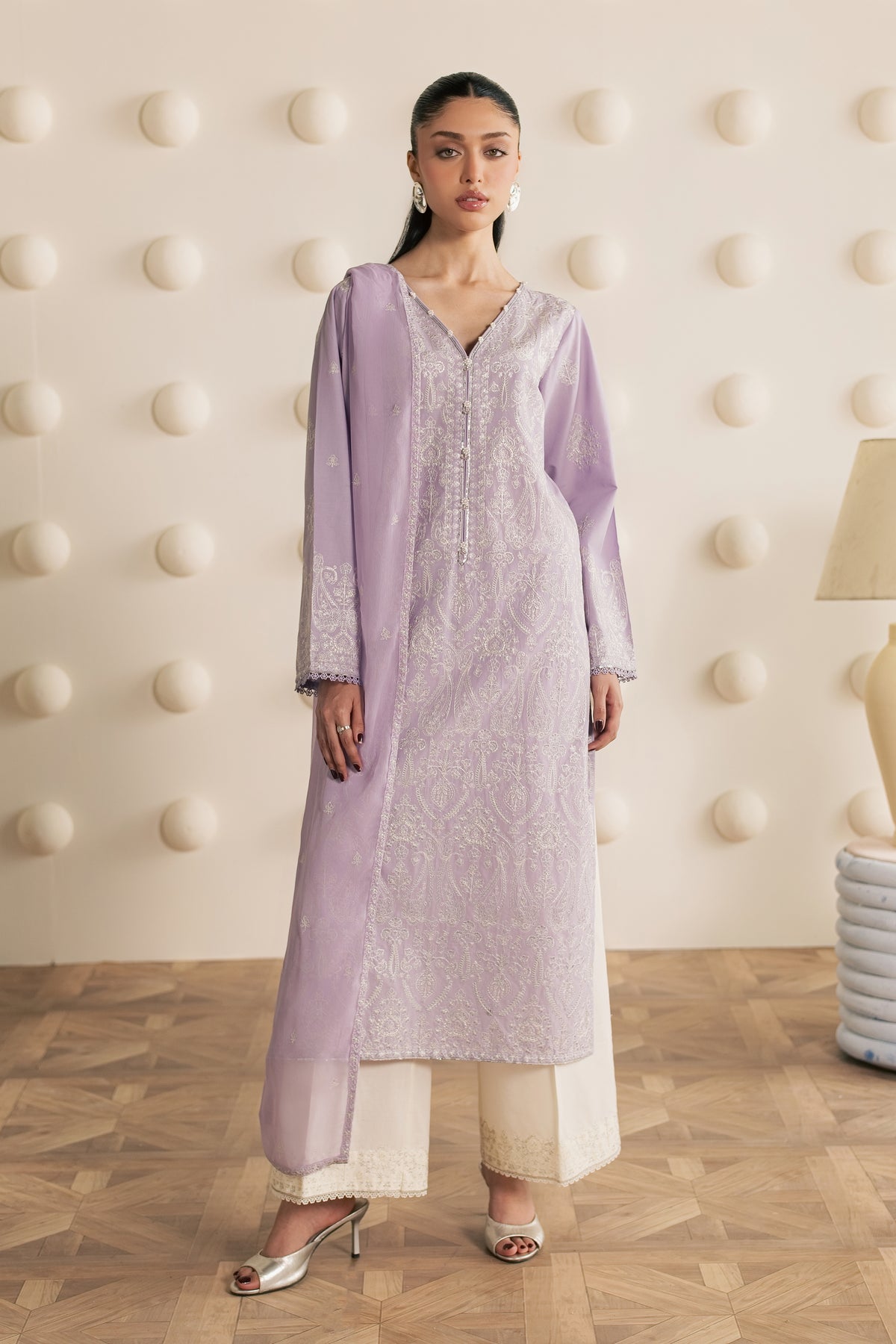 Silwat 3Pc - Embroidered Cambric Pret PRETAW2026  BATIK   XS / Lilac / Cambric