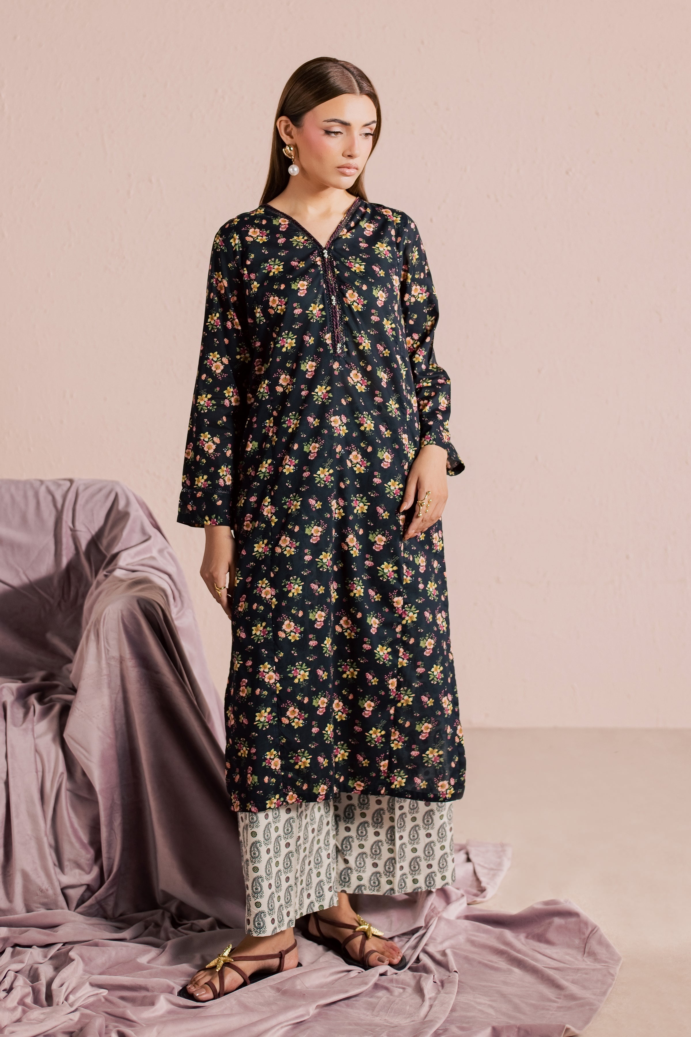  Siri 2Pc - Printed Lawn Dress BATIKSS26  BATIK   XS / Black / Lawn-S / Black / Lawn-M / Black / Lawn-L / Black / Lawn-XL / Black / Lawn