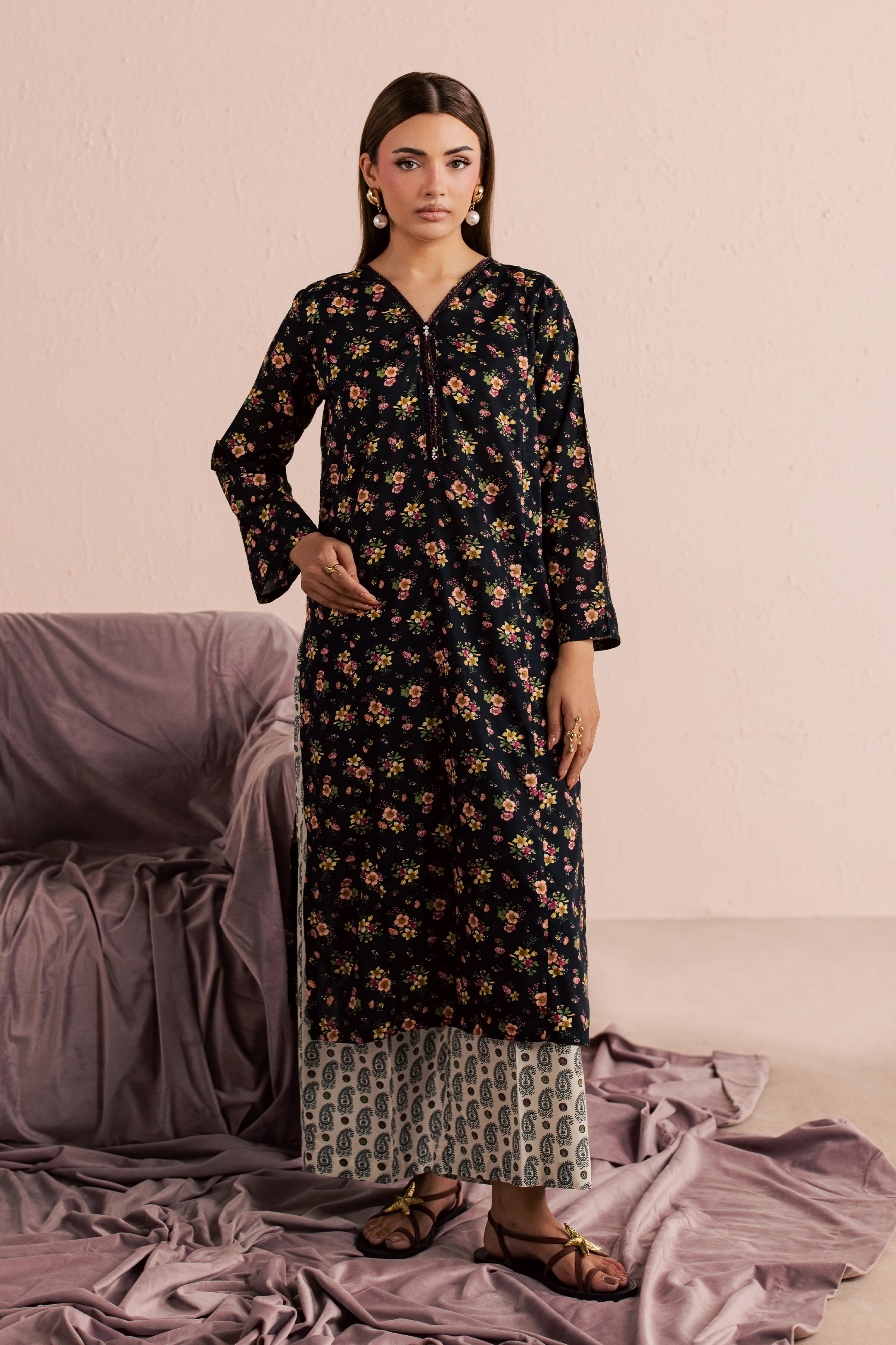  Siri 2Pc - Printed Lawn Dress BATIKSS26  BATIK   XS / Black / Lawn-S / Black / Lawn-M / Black / Lawn-L / Black / Lawn-XL / Black / Lawn