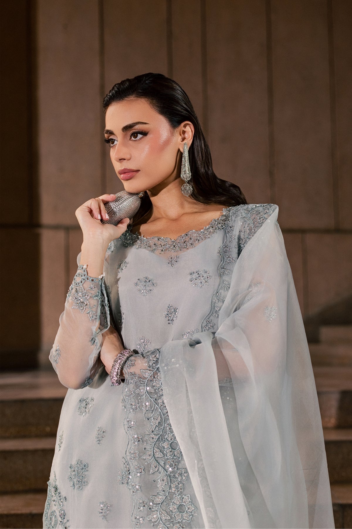 Sky Mirielle 3Pc - Festive Luxe Pret BATIKLUXESEP26  BATIK   XS / Sky Blue / Organza