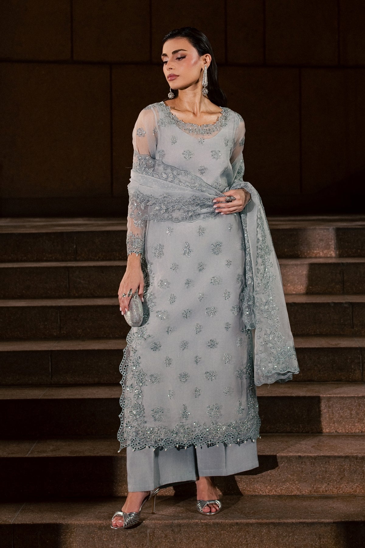Sky Mirielle 3Pc - Festive Luxe Pret BATIKLUXESEP26  BATIK   XS / Sky Blue / Organza
