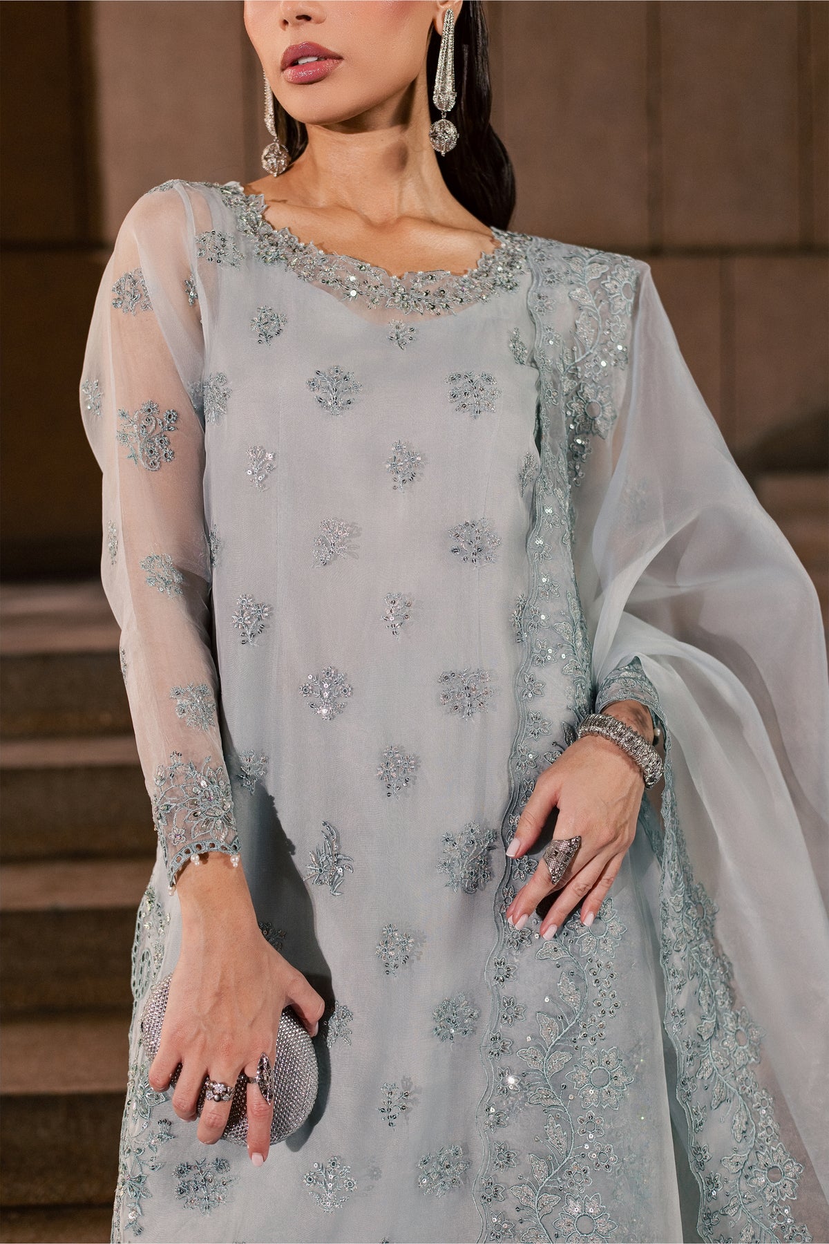Sky Mirielle 3Pc - Festive Luxe Pret BATIKLUXESEP26  BATIK   XS / Sky Blue / Organza