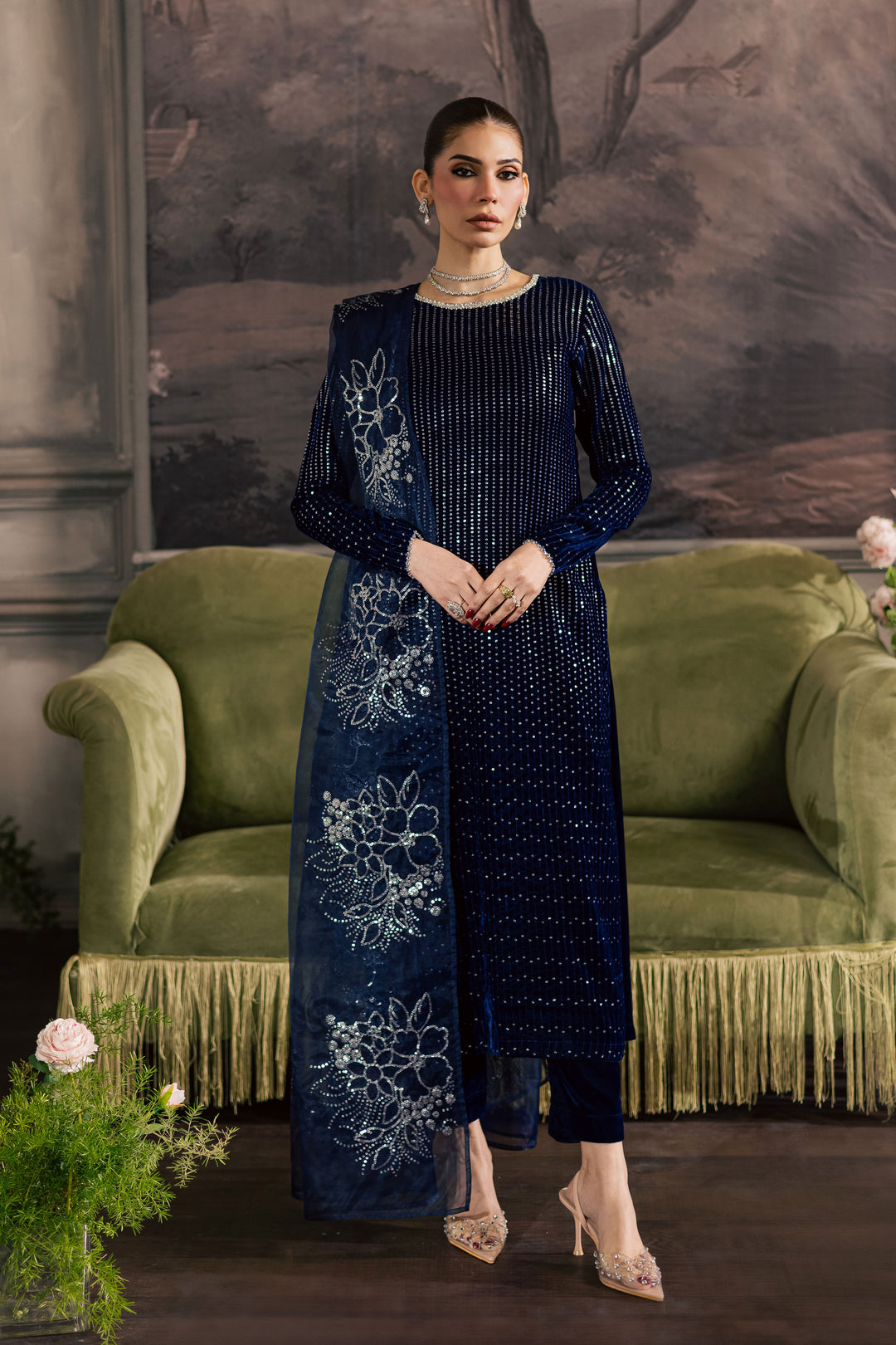  Skynote 3Pc - Velvet Luxe Pret BATIKLuxePRET2025  BATIK   XS / Electric Blue / Velvet-S / Electric Blue / Velvet-M / Electric Blue / Velvet-L / Electric Blue / Velvet-XL / Electric Blue / Velvet